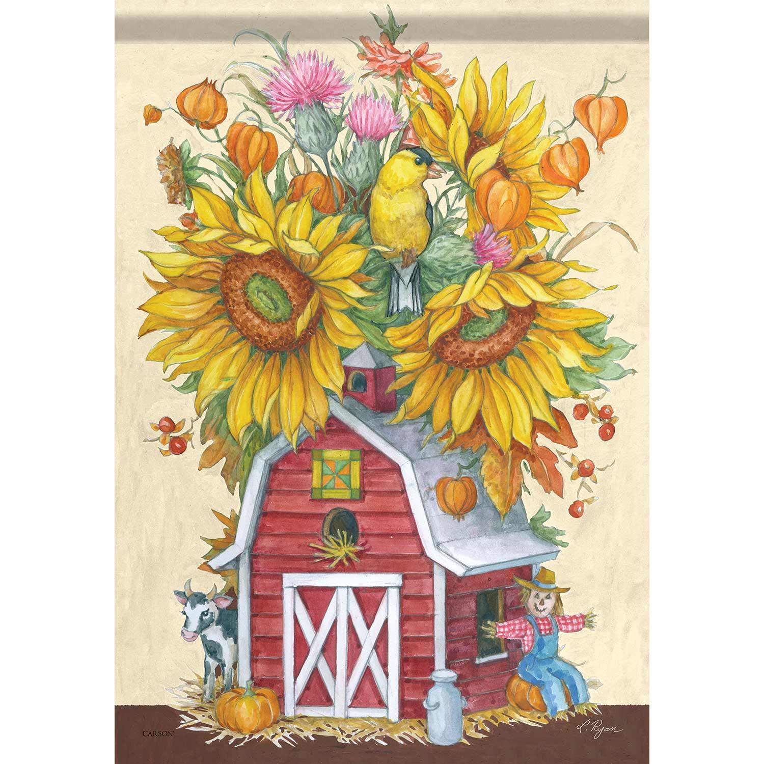 Fall Garden Flag Barn Bouquet