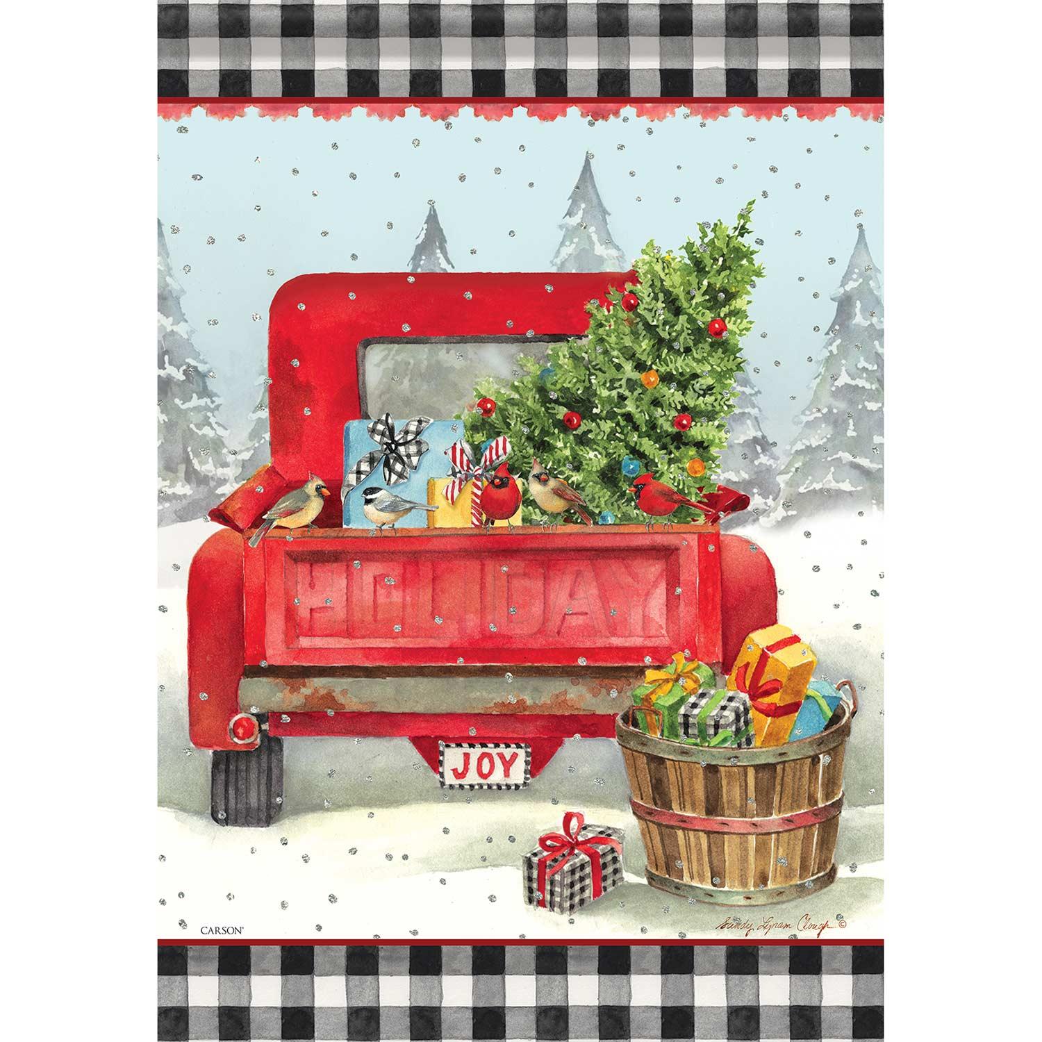 Winter Garden Flag Holiday Joy