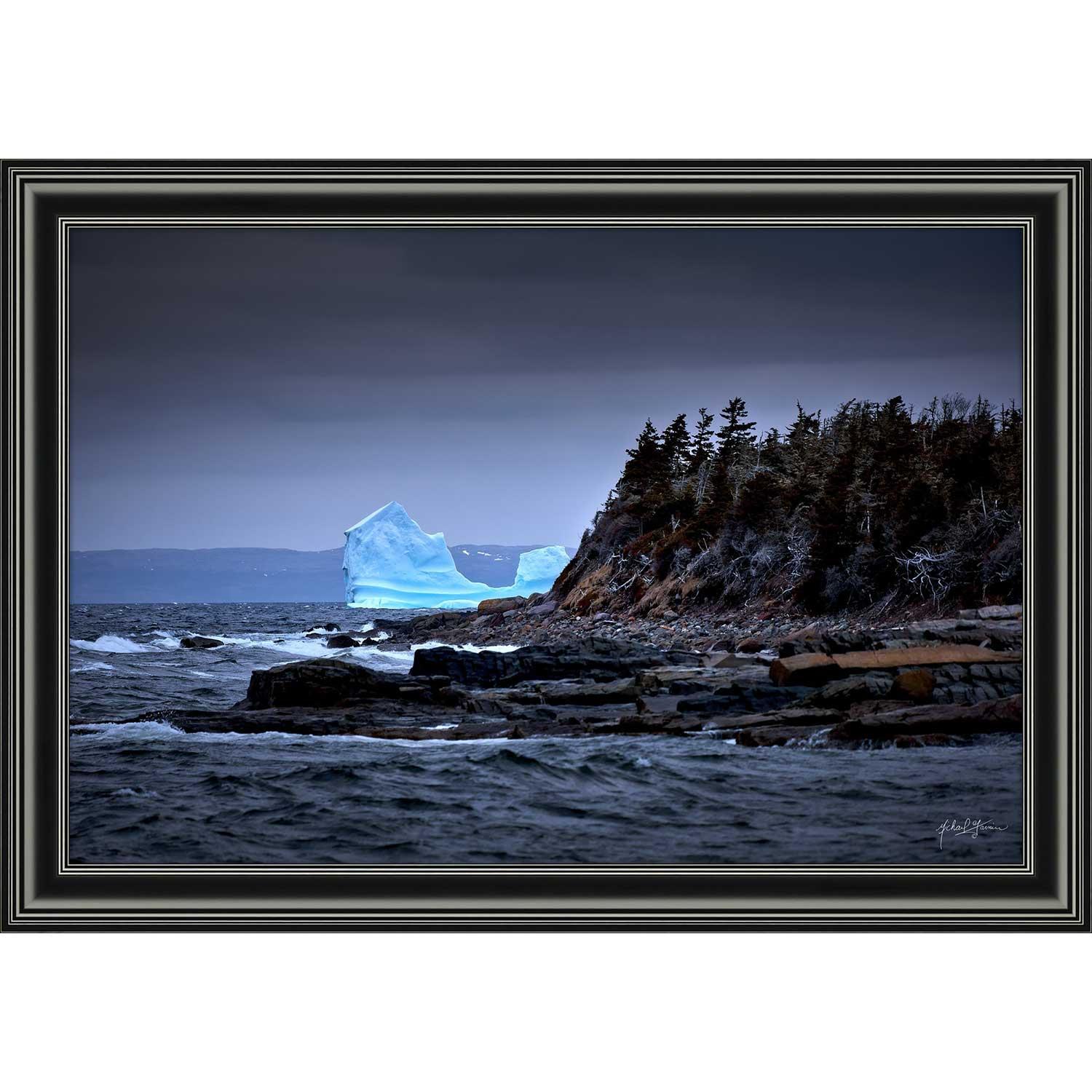« Shoreline Blue Iceberg Windy Ocean » 24 x 36 po