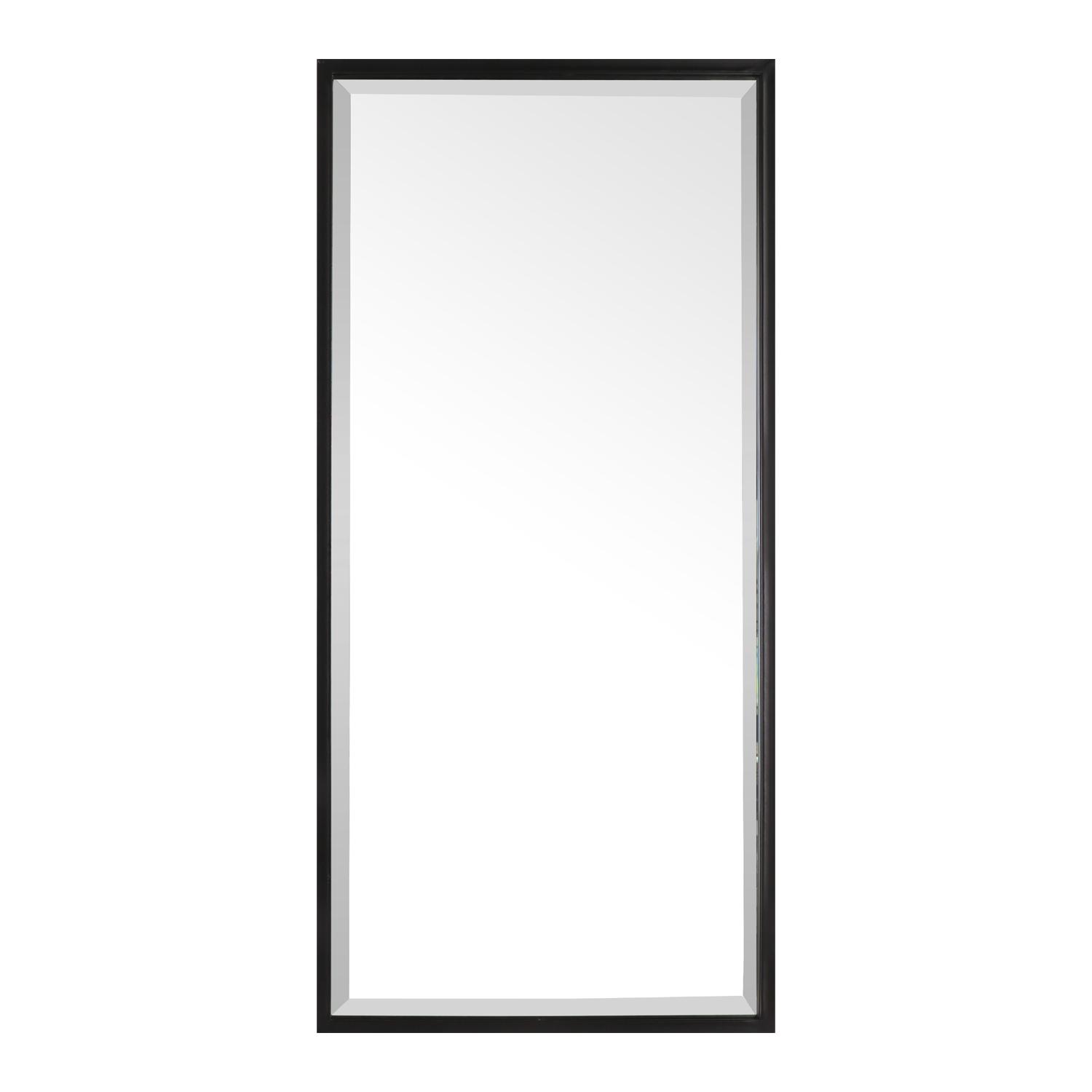 16” x 35” Black Metal Bevel Mirror