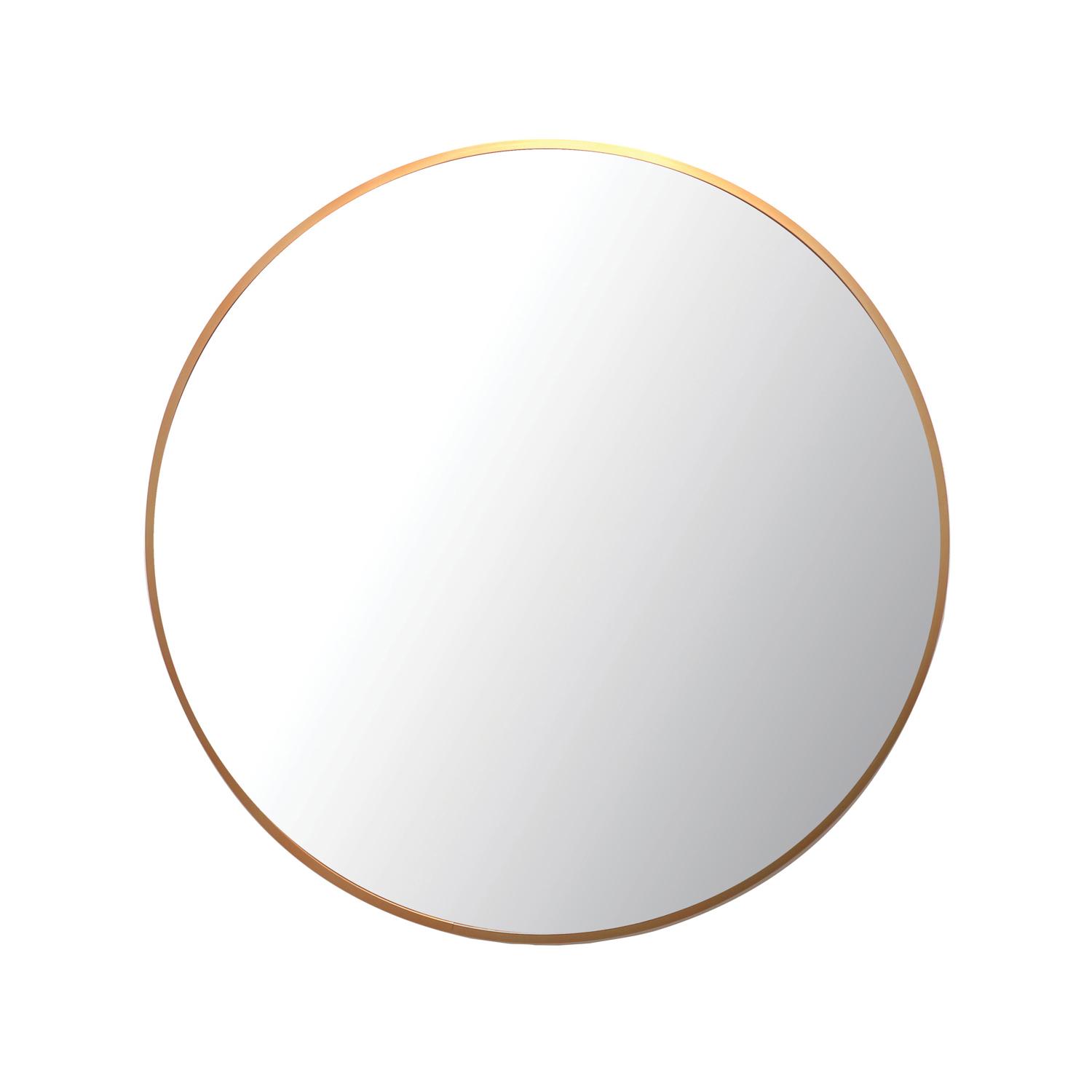27.5” Copper Round Metal Frame Mirror