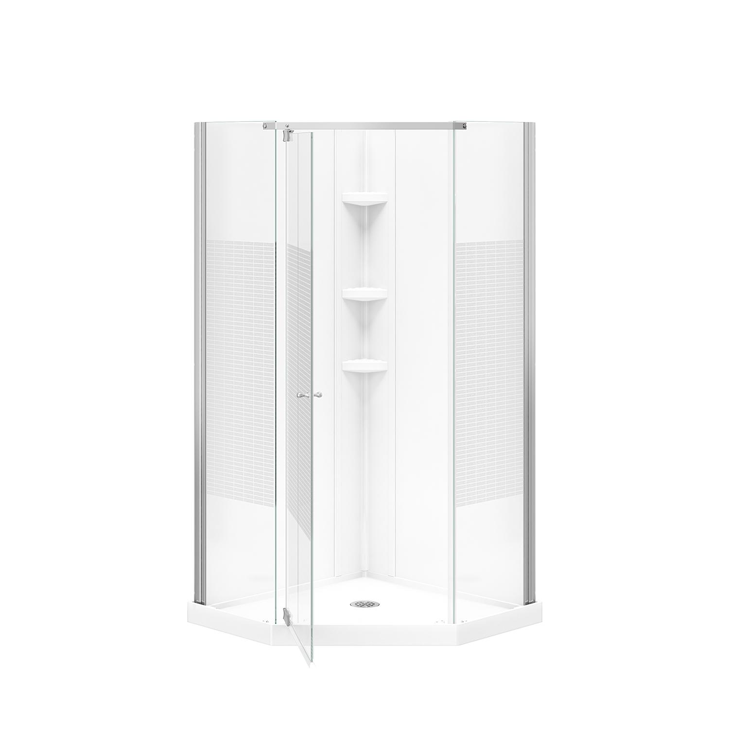 Begonia Carbon 36" Neo-Angle Shower Kit-Chrome