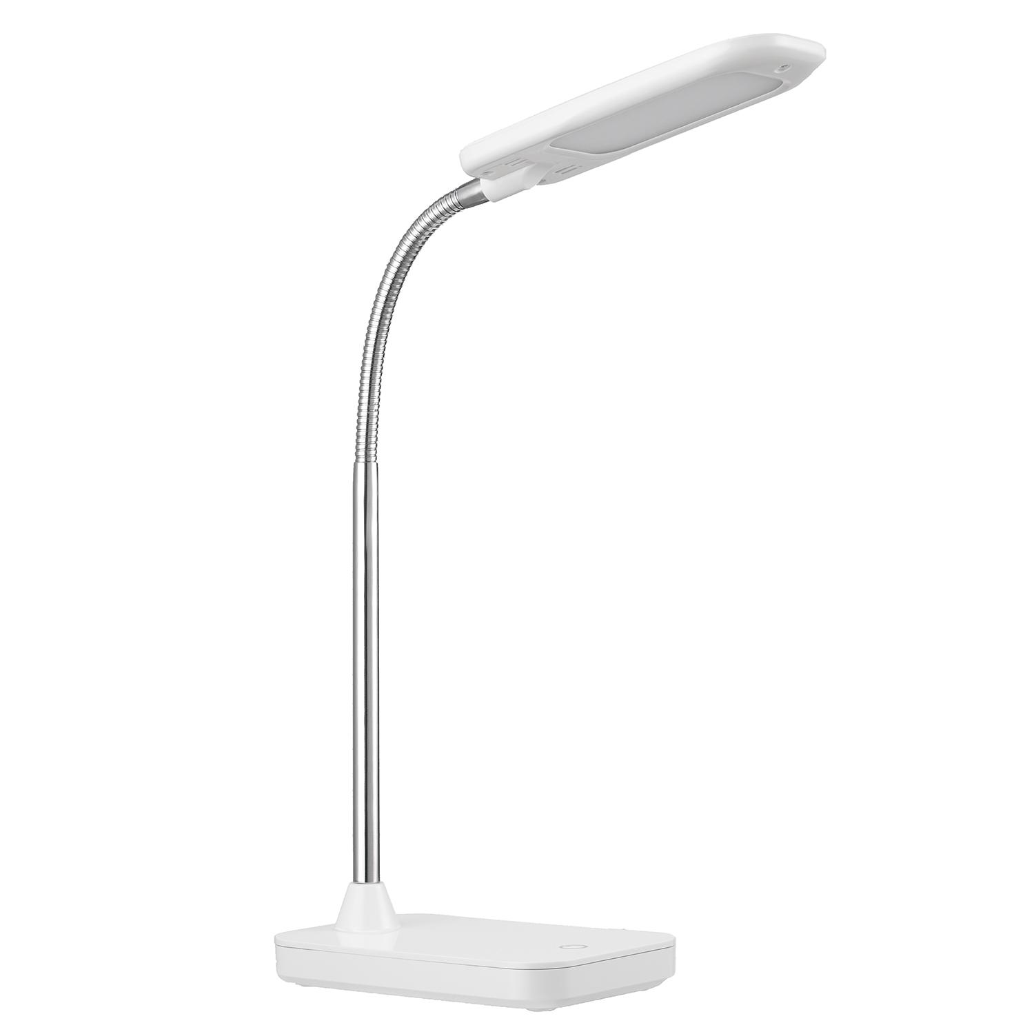 Lampe de bureau tactile à DEL à col de cygne, 14 po, blanc/c