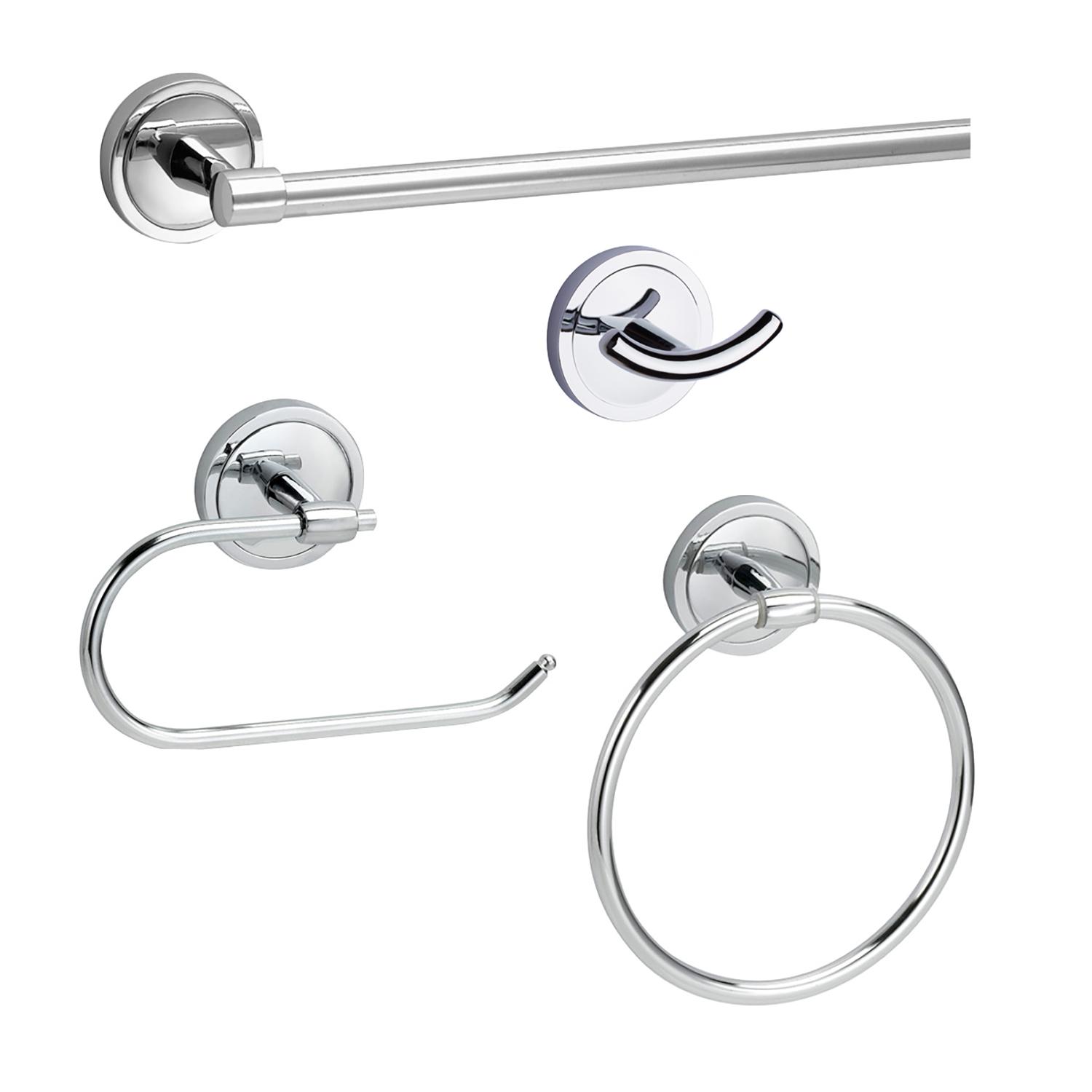 Yates 4 Piece Bath Set-Polished Chrome