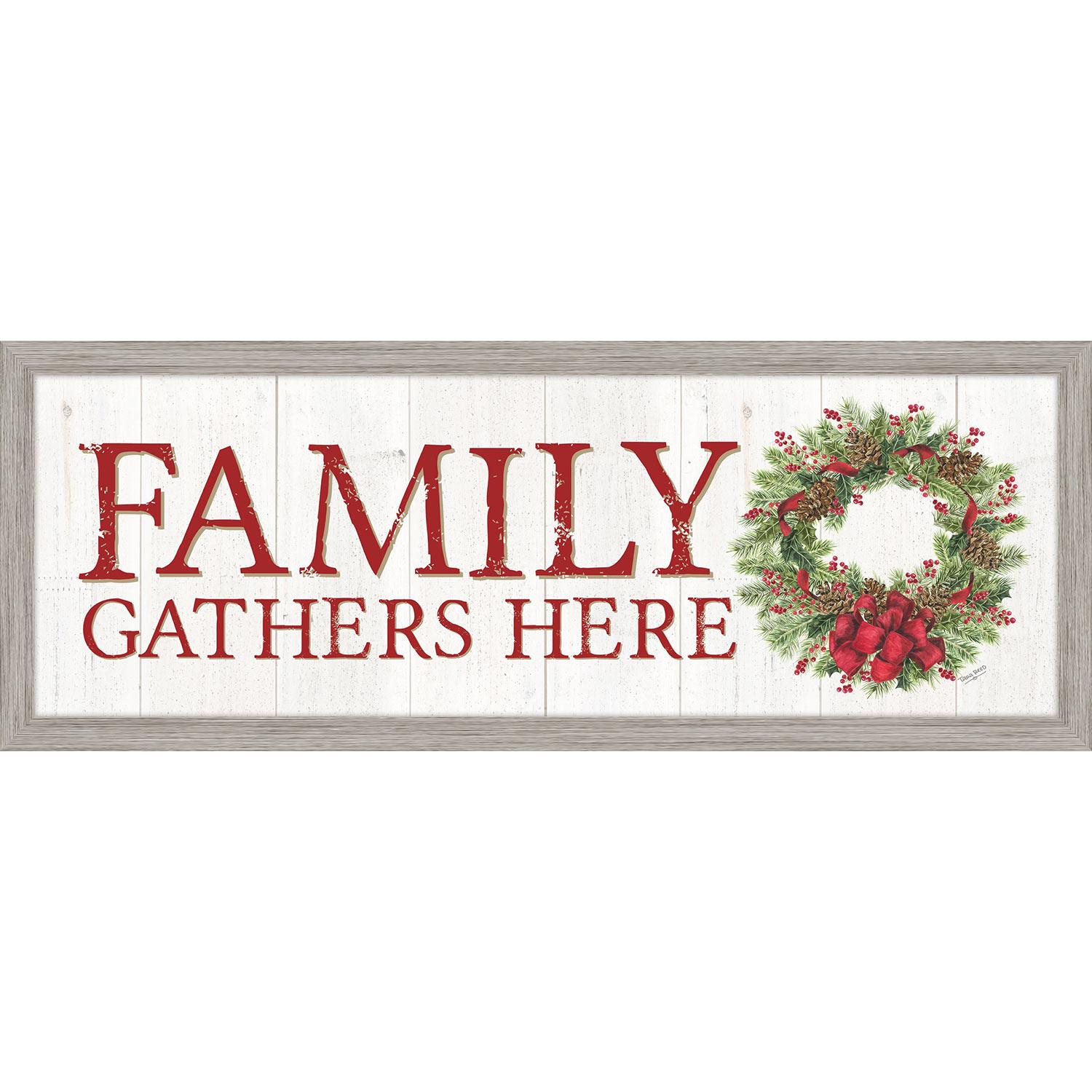 12" x 36" Christmas Framed Family Gather Here