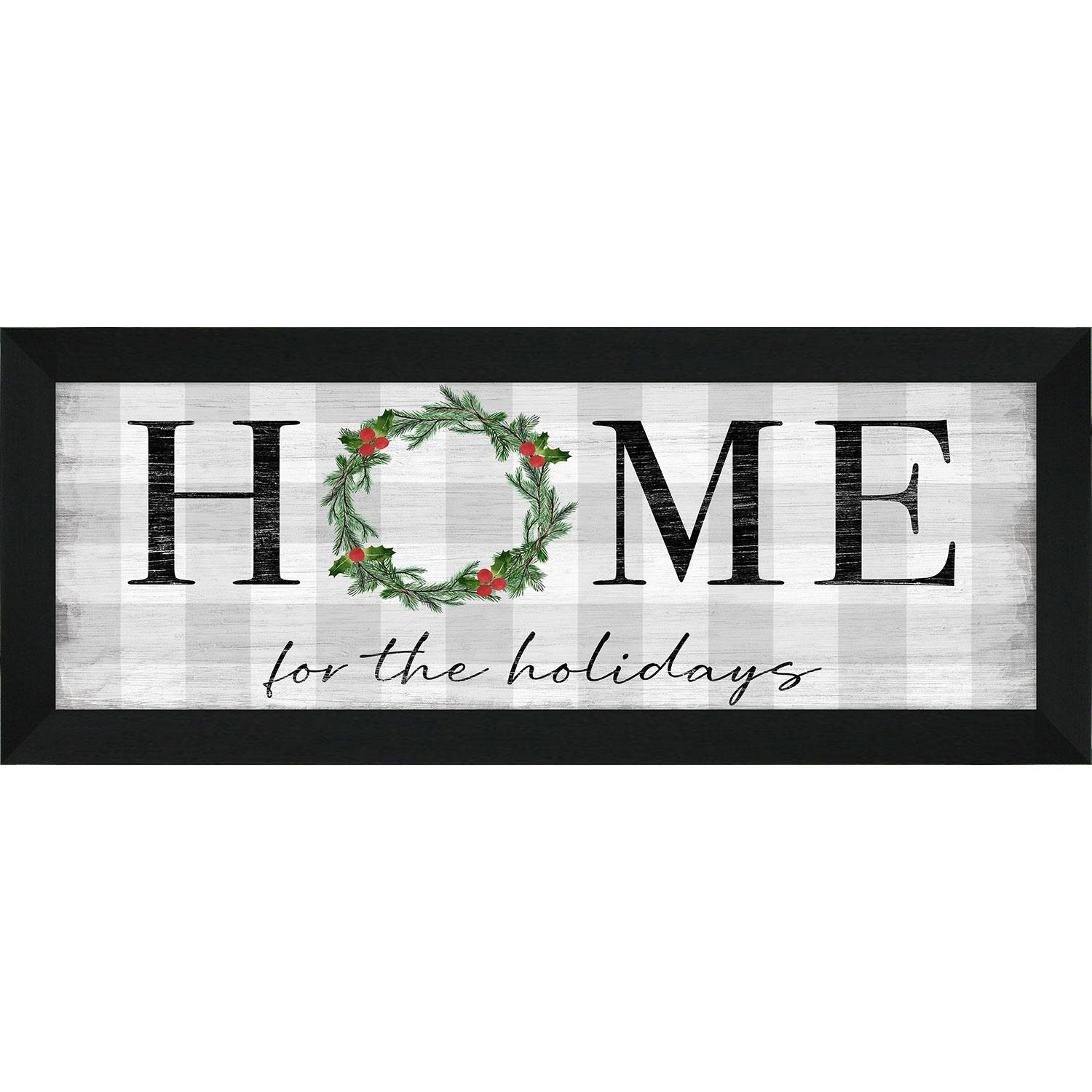 12" x 36" Christmas Framed Home For Holidays