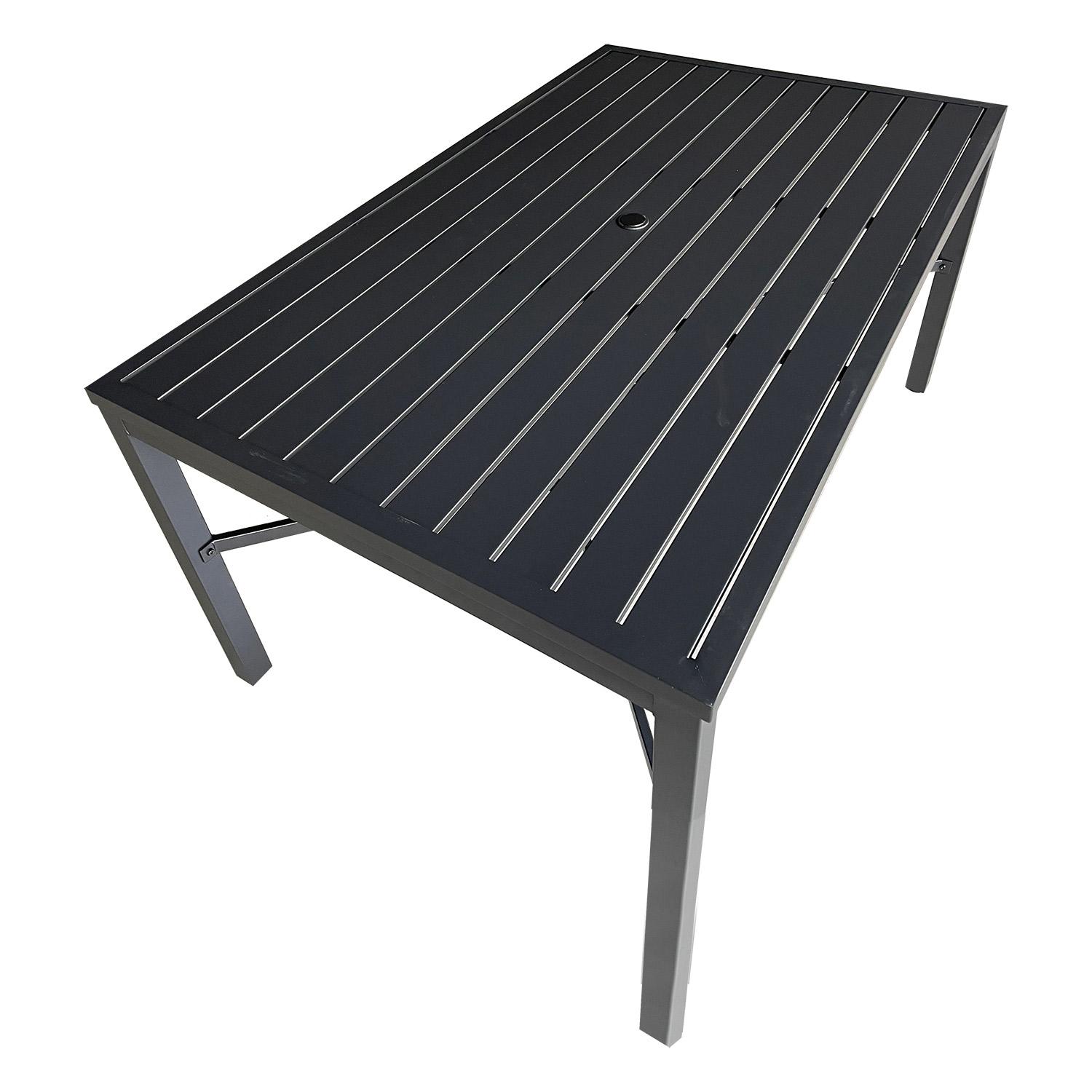 Dining Table Slat Top Black 60" x 38"