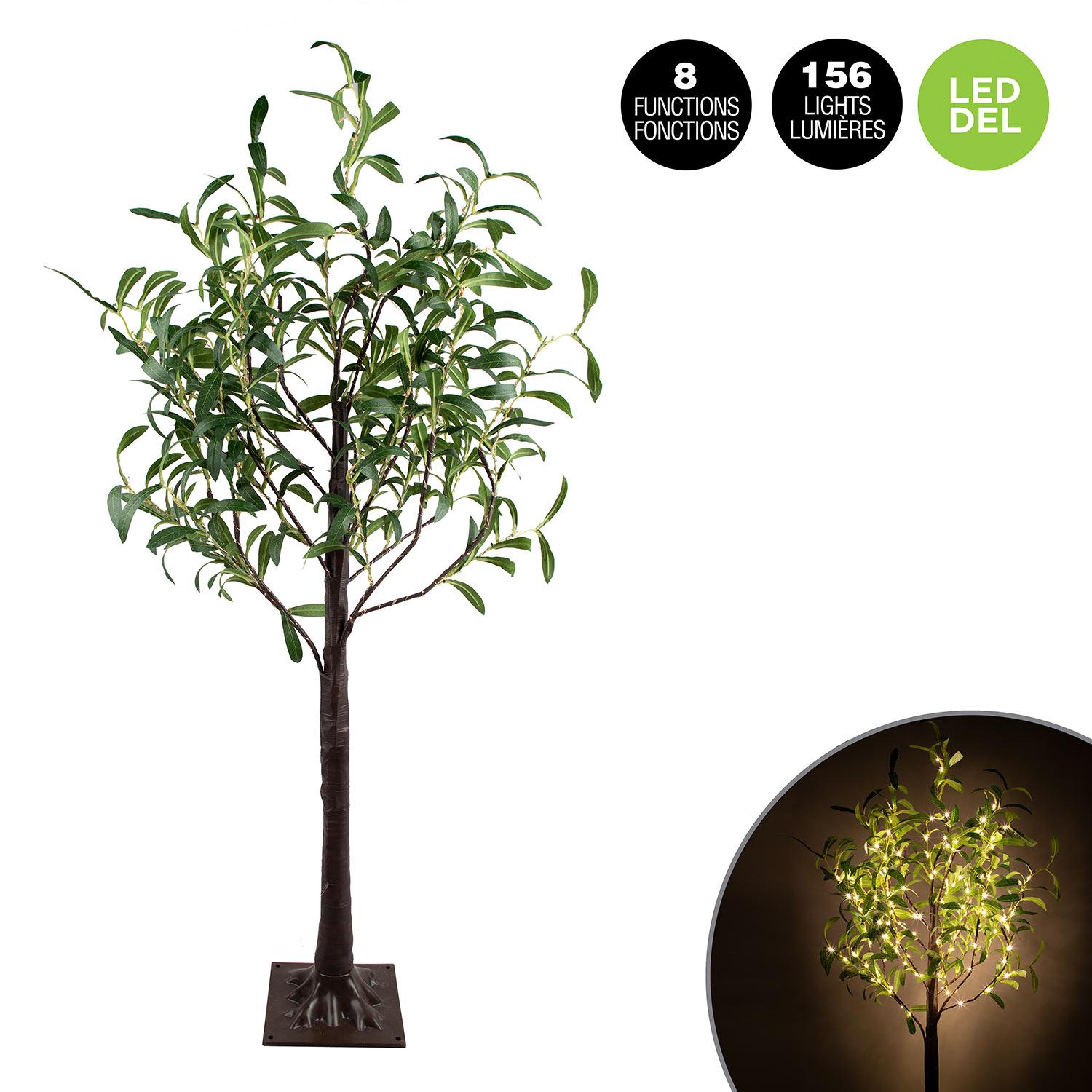 Artificial Outdoor 4' Olive Tree With 180 Warm White 8F Ligh