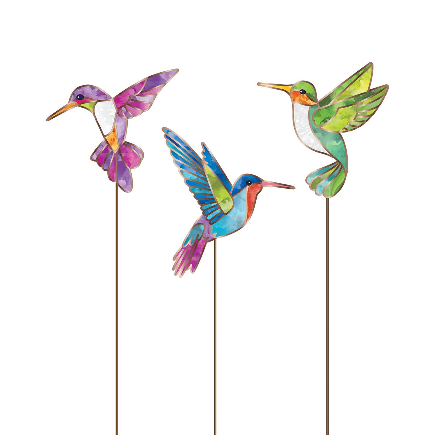 Piquets pour plantes colibris en verre