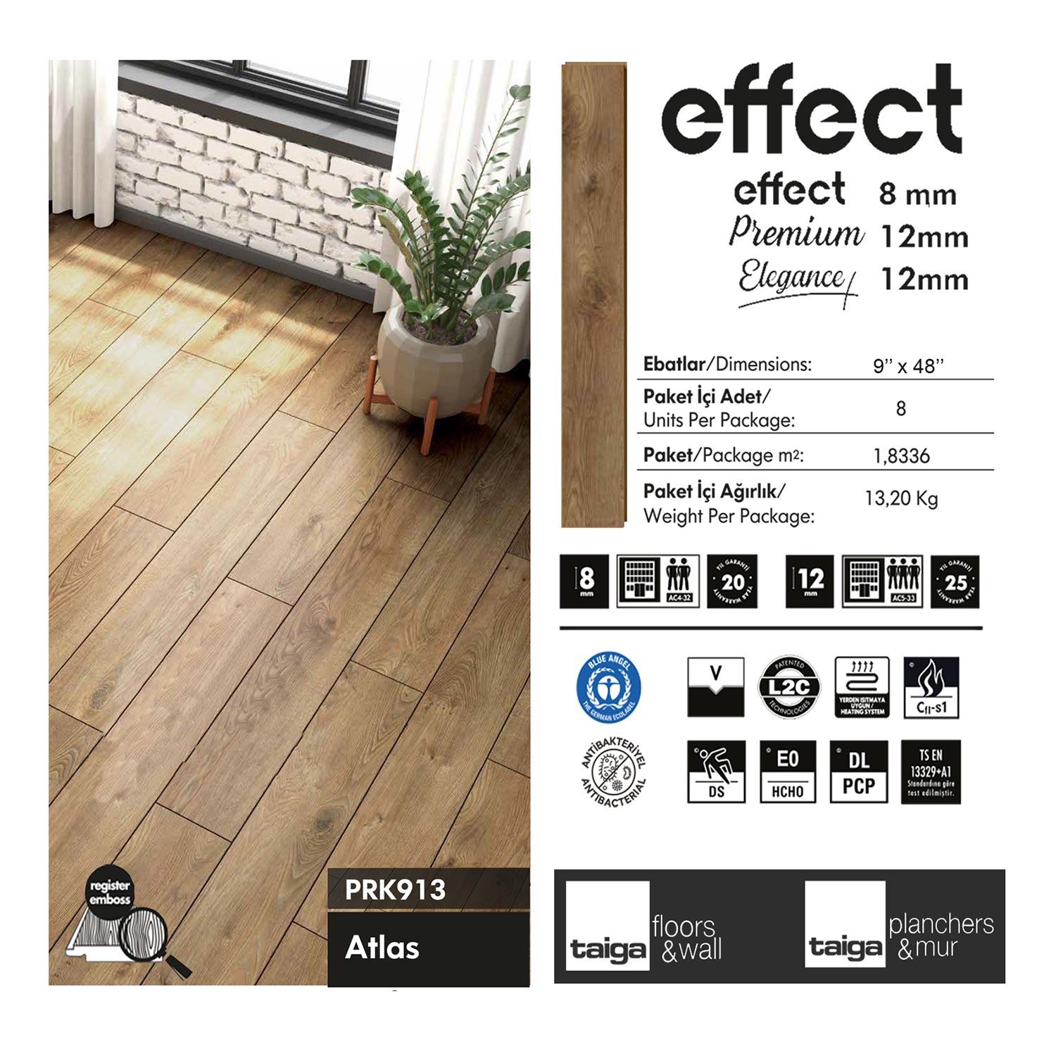 Plancher stratifié Effect Premium Atlas 12mm 14,59 pi²/boîte