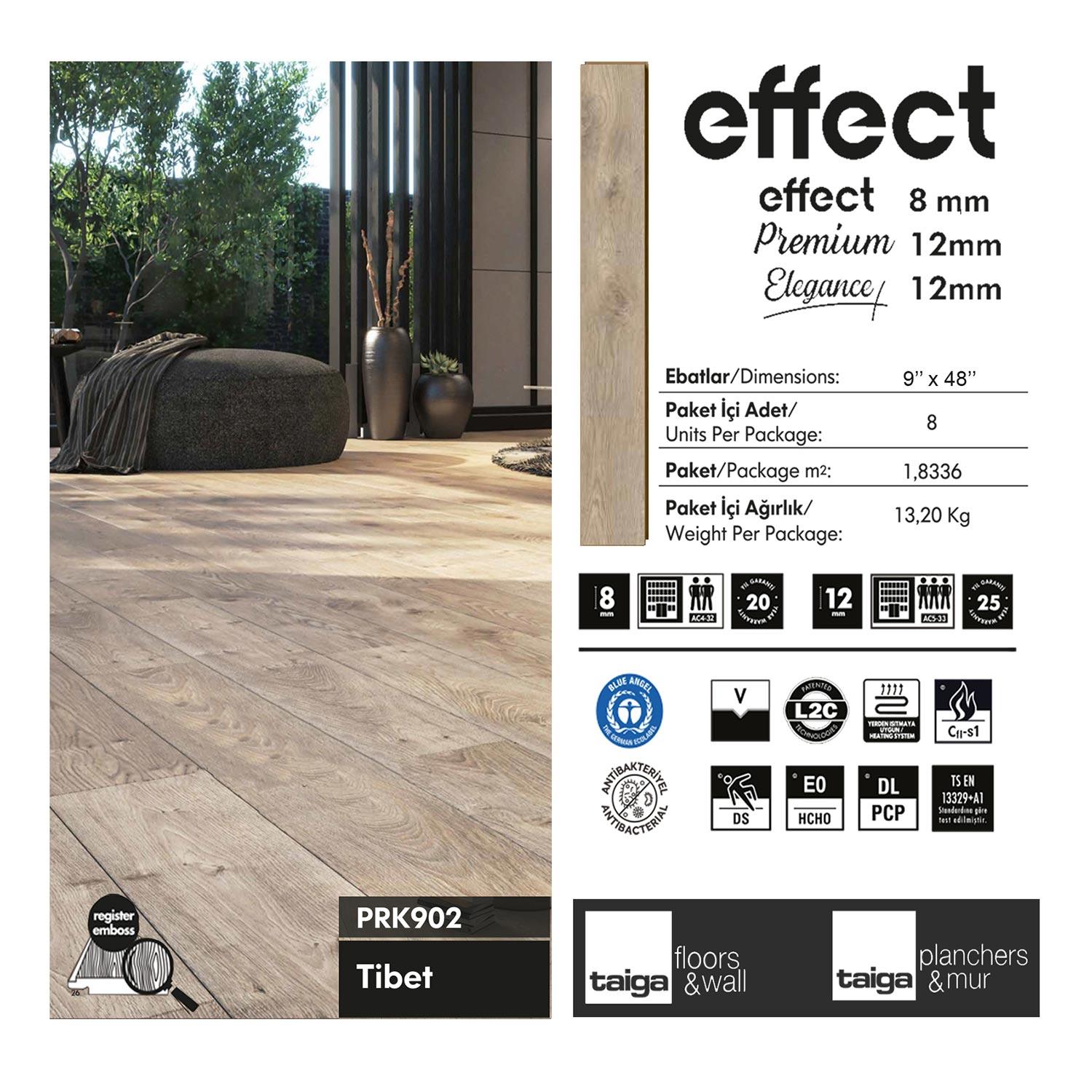 Plancher stratifié Effect Premium Tibet 12mm 14,59 pi²/boîte