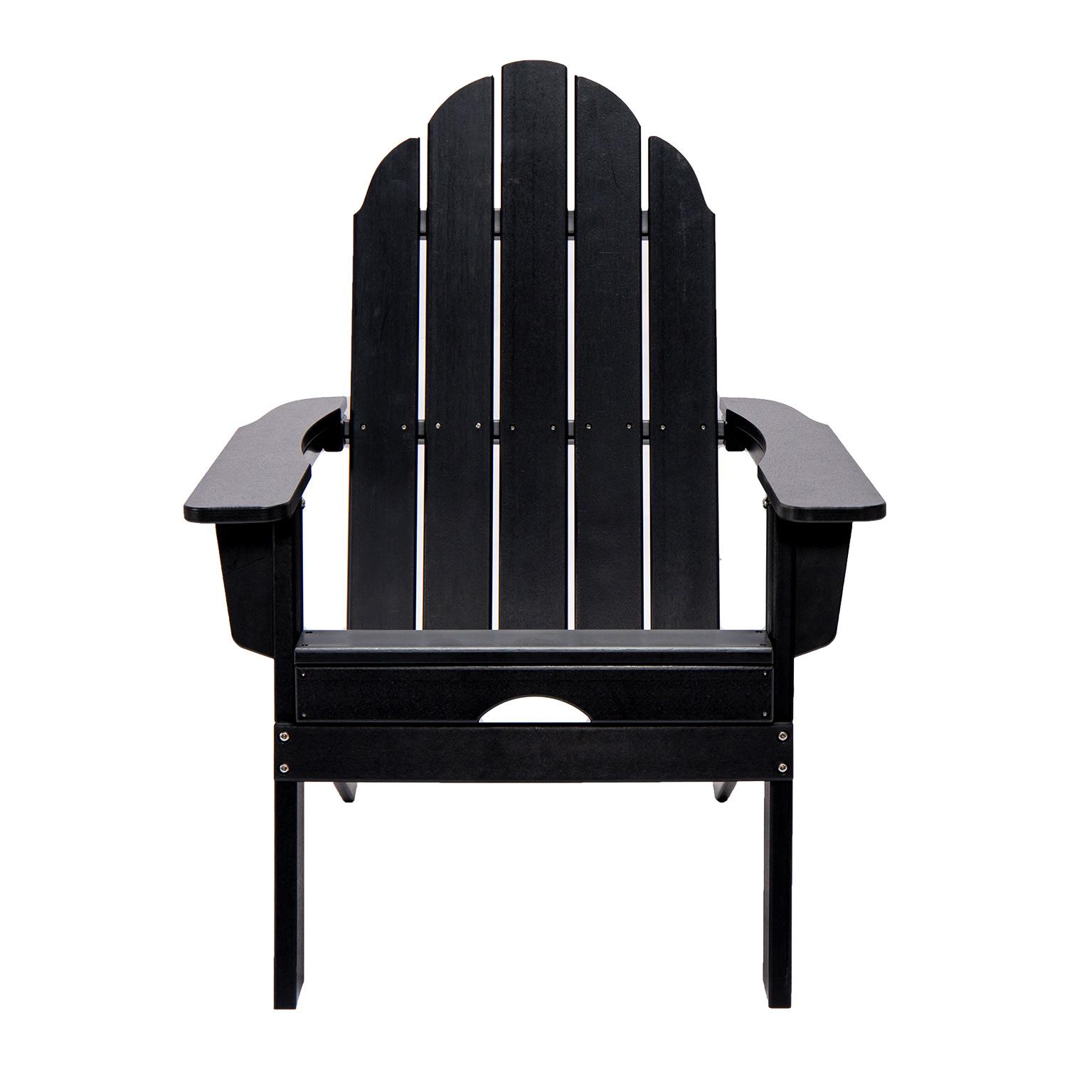 HDPE Folding Adirondack Chair-Black