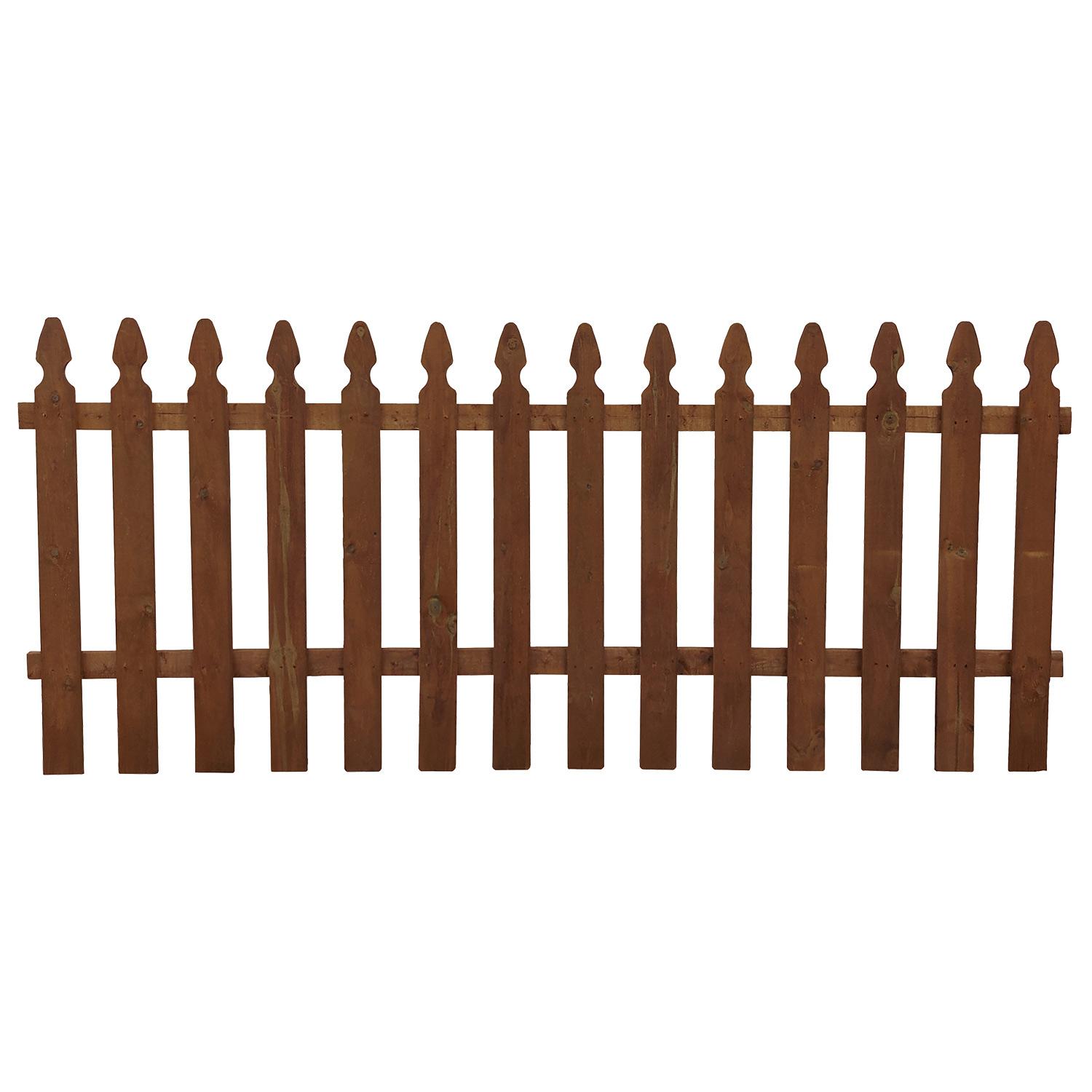42" x 8' Brown Pressure Treated Gothic Picket Fence Panel