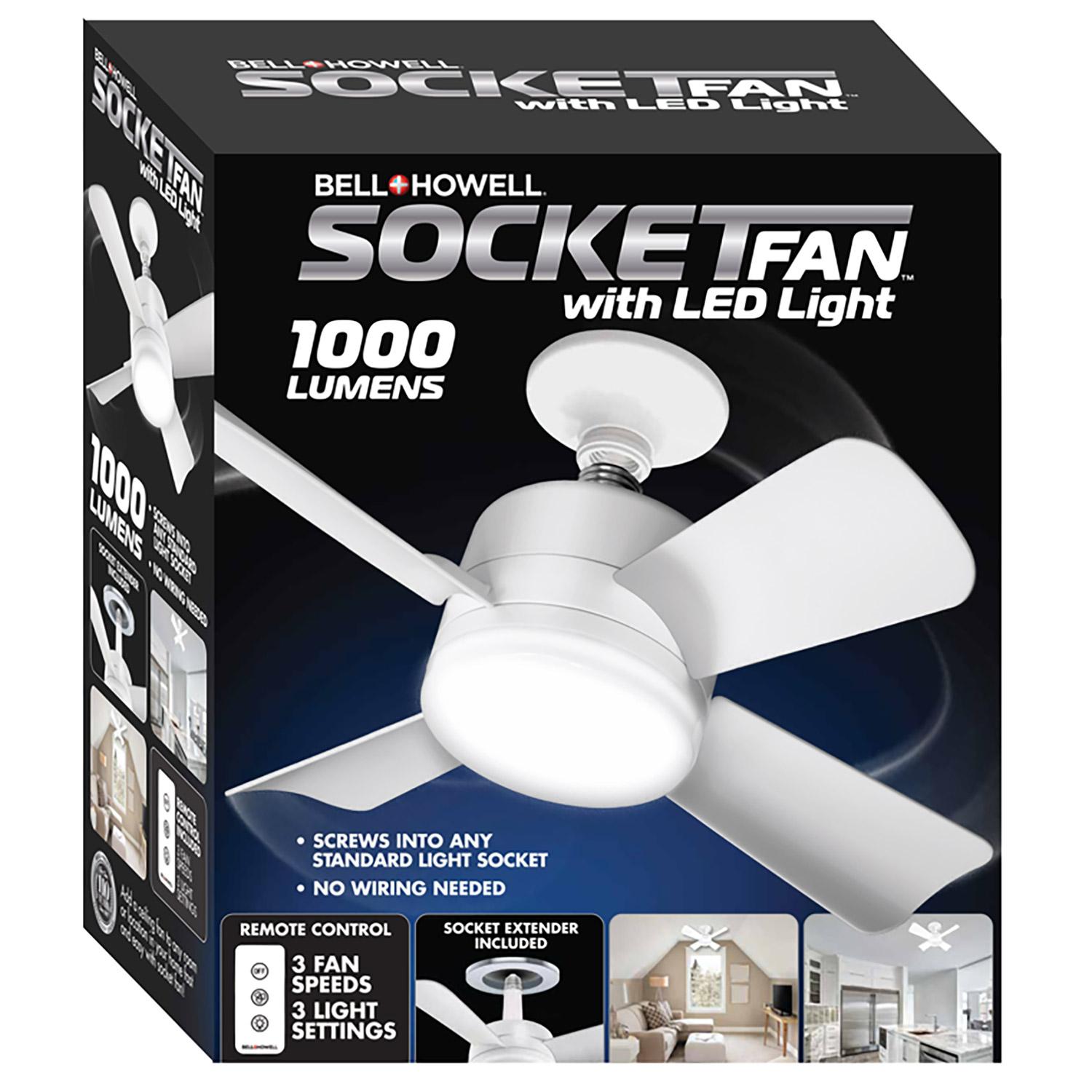 Socket Fan Led Light With Remote