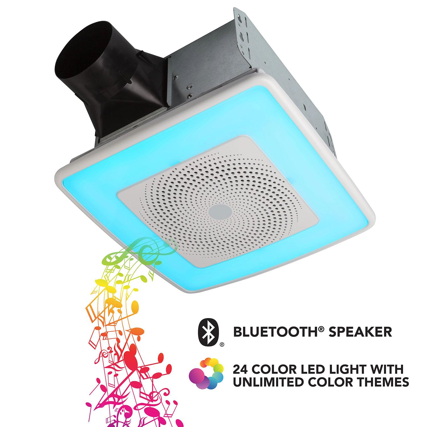 110 CFM 1.5 Sones ChromaComfort with Bluetooth Speaker