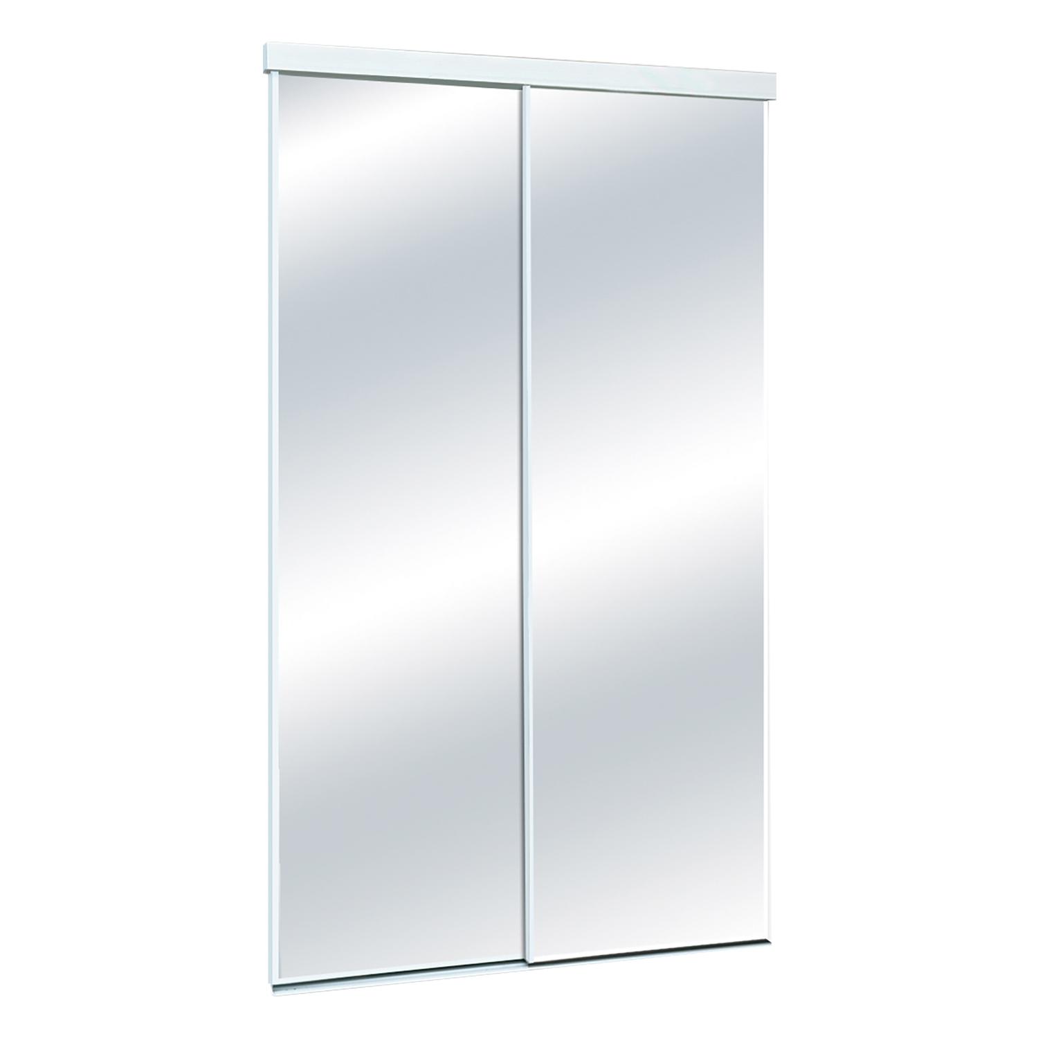 Sliding Clear Mirror White Frame 60" x 80 1/2"