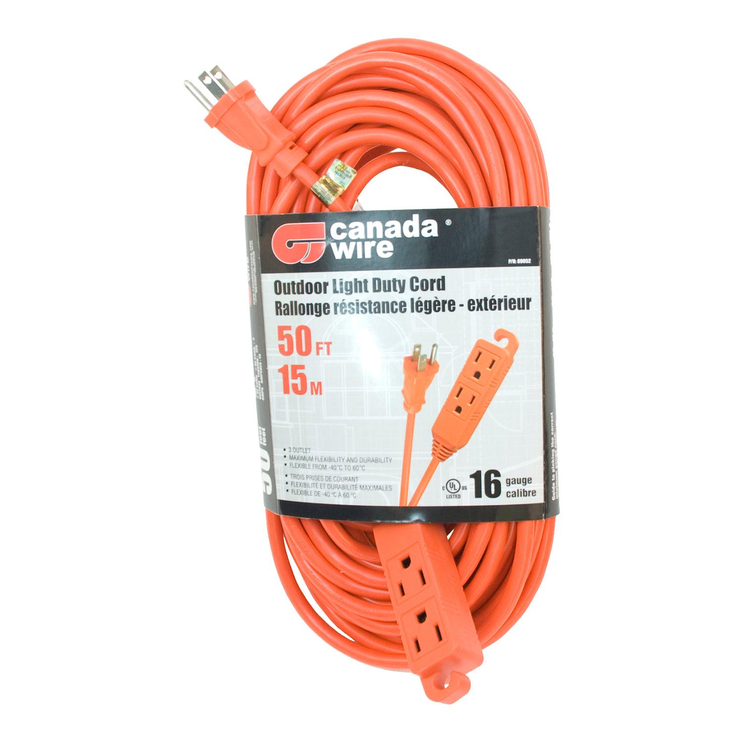 Cordon prolongateur orange extérieur 3 prises 16/3 15,24M