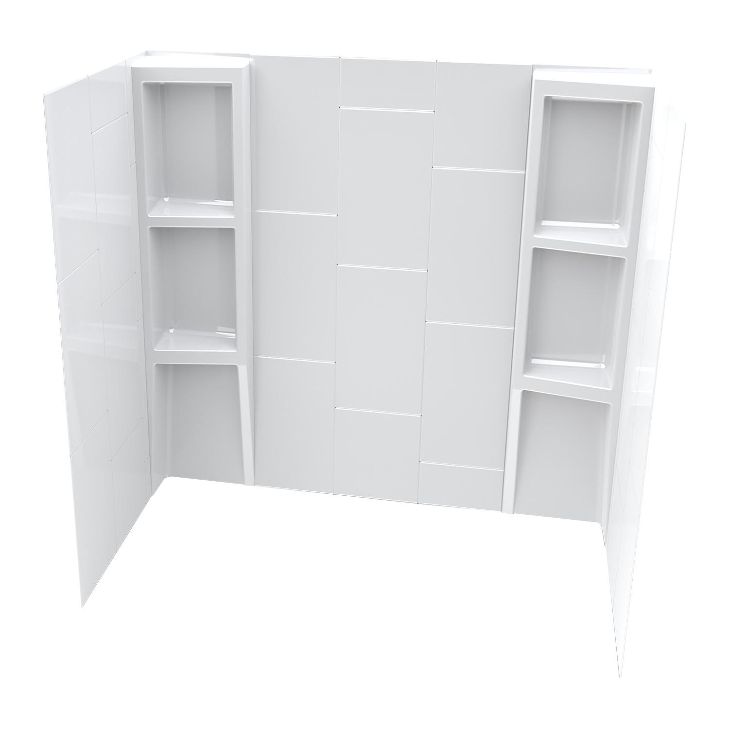 58" Contemporary Vertical Acrylic Appliqué Tub Surround 80"
