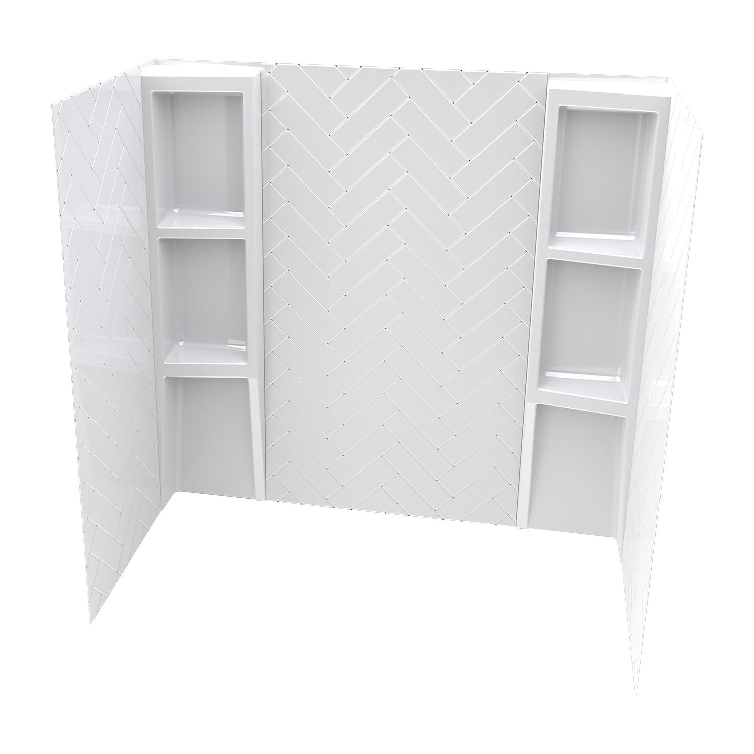58" Chevron Wall Acryic Applique Tub Surround