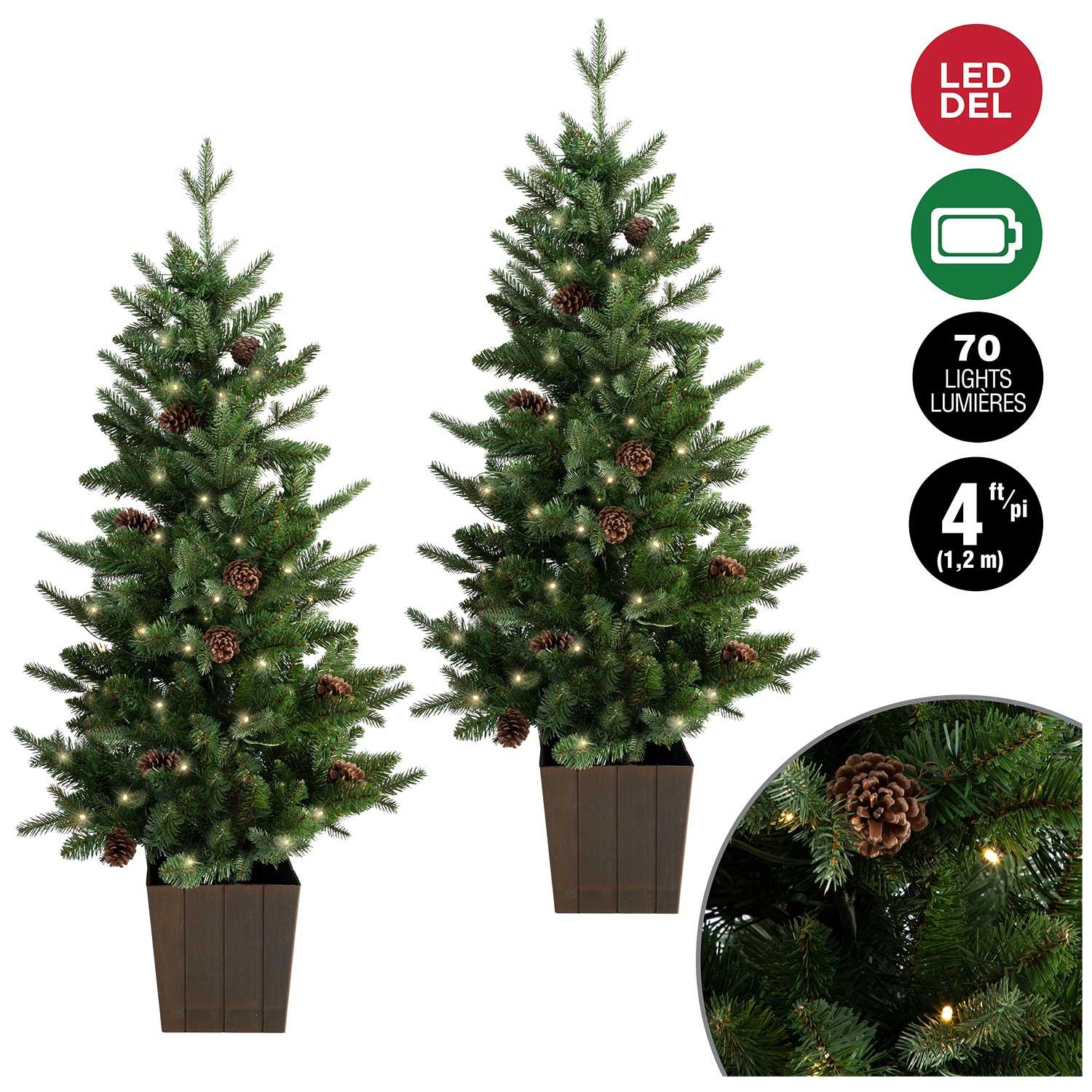 Porch Tree 70 LED Warm White Lights 4' - 2/Pack