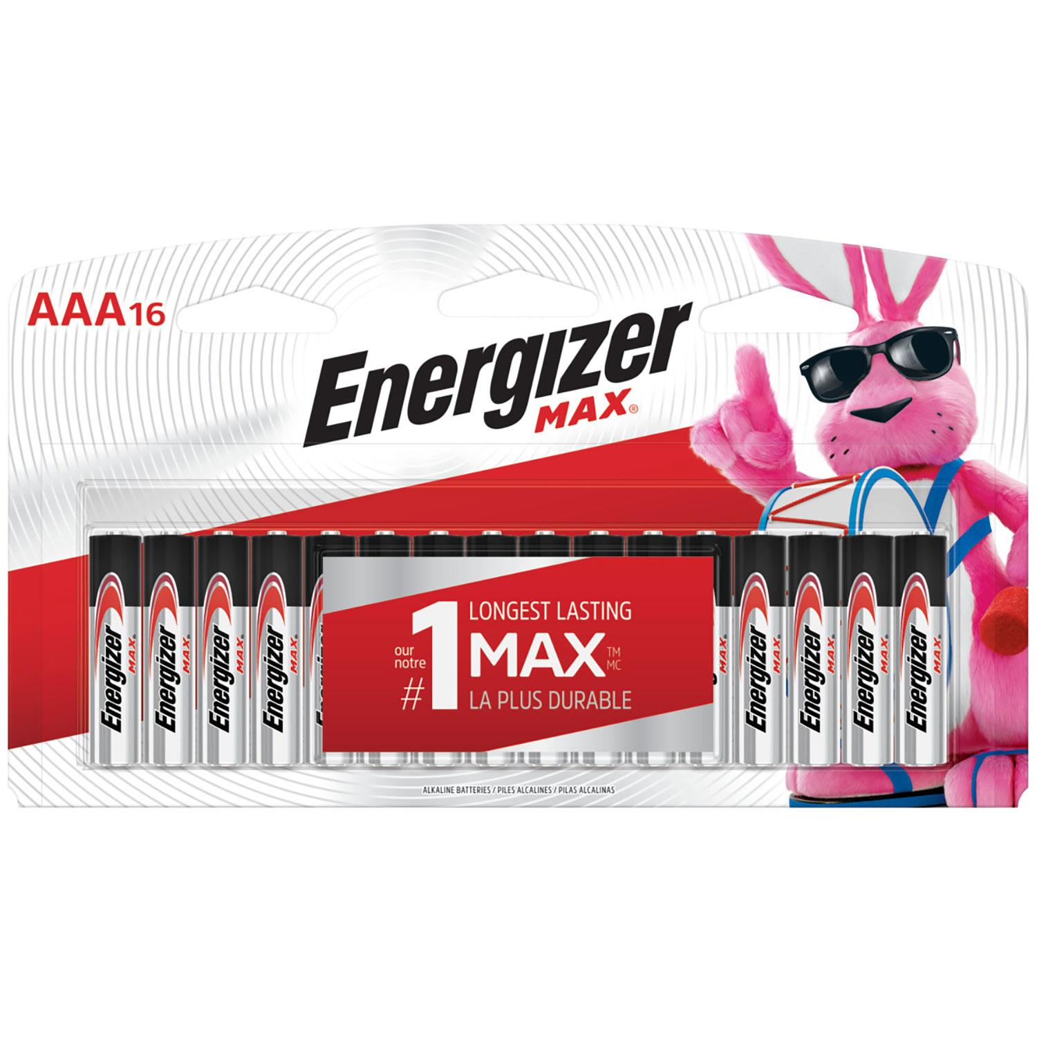 Pile alcaline Energizer Max AAA (paquet de 16)