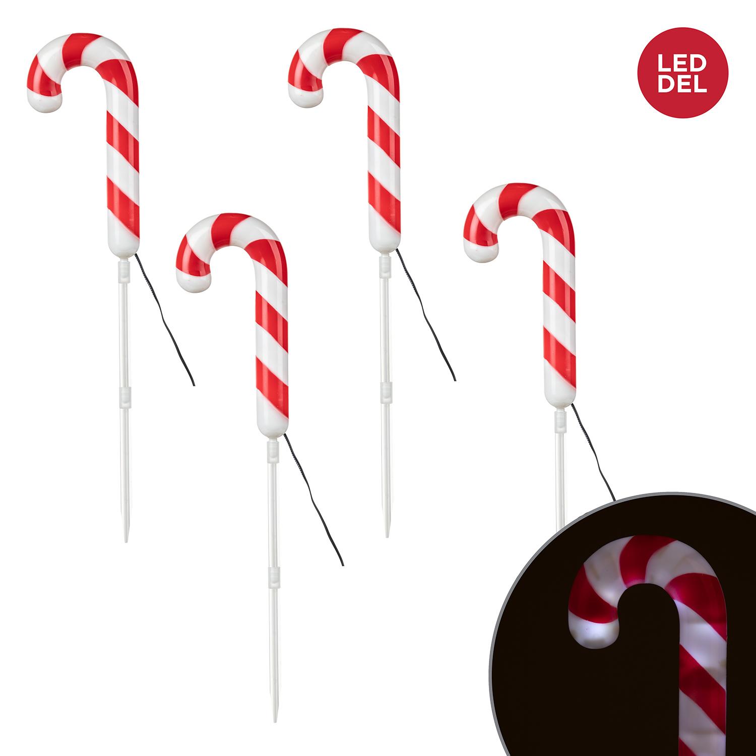 Candy Cane Pathway Markers with LED Lights 23.6"
