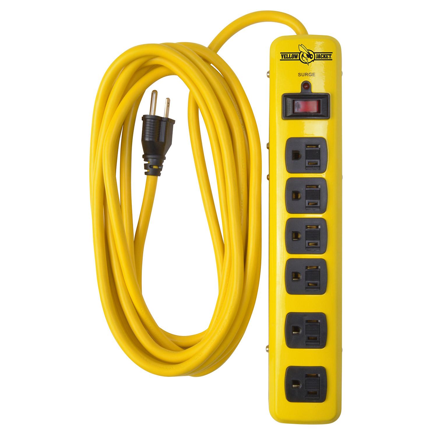Yellow Jacket  6-Outlet (4+2) Surge Strip, 15’ Cord, 1440 Jo