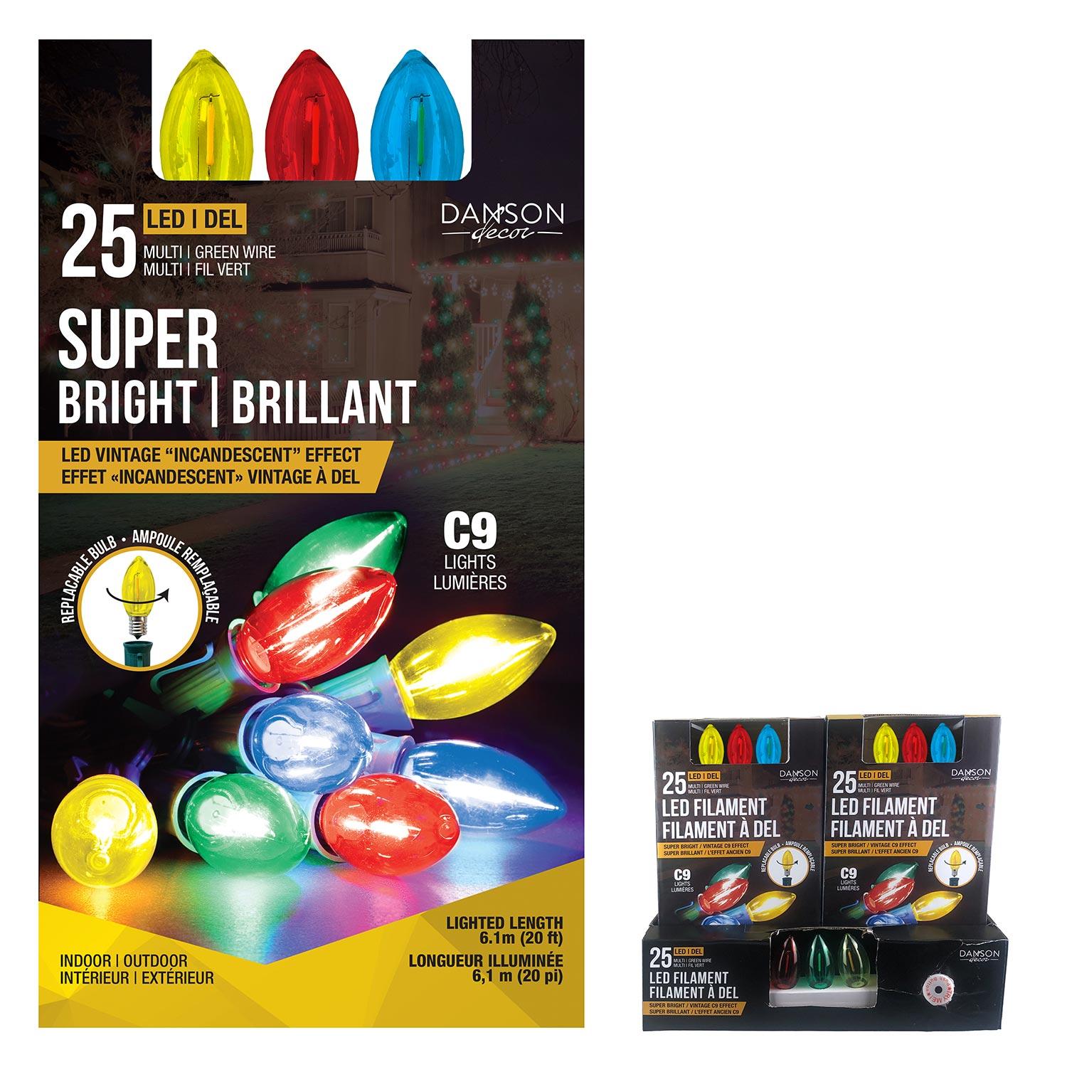 C9 Bright LED Light Set with 25 Smooth Lights