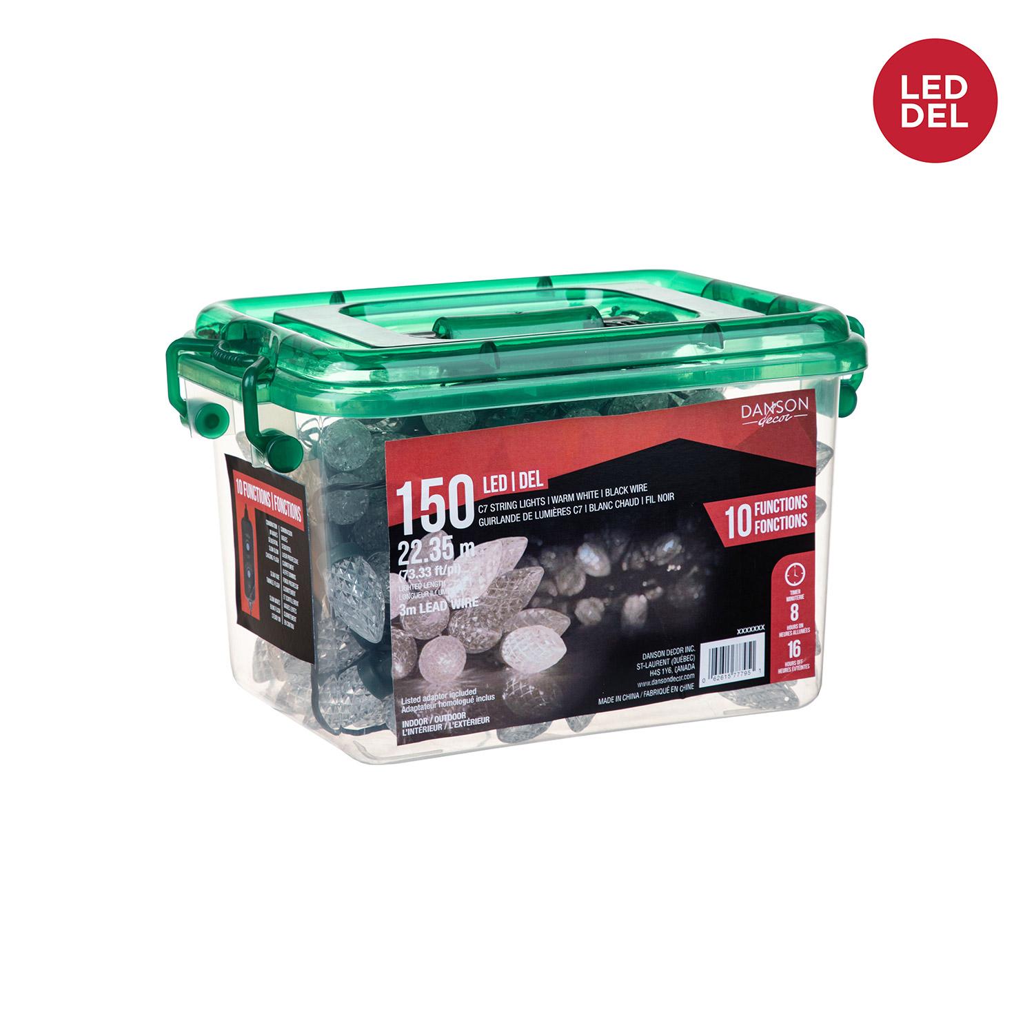 Seau de 150 Lumières LED C7- Blanc Chaud