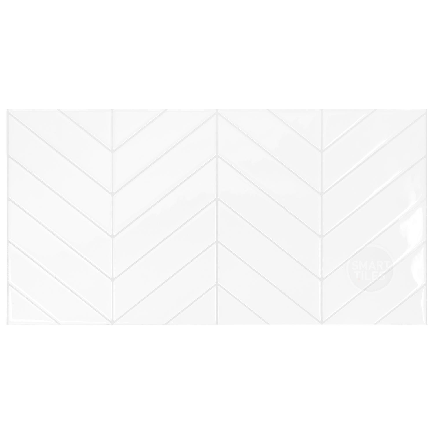 XL Chevron White Smart Tile Mosaik-2/Pack 