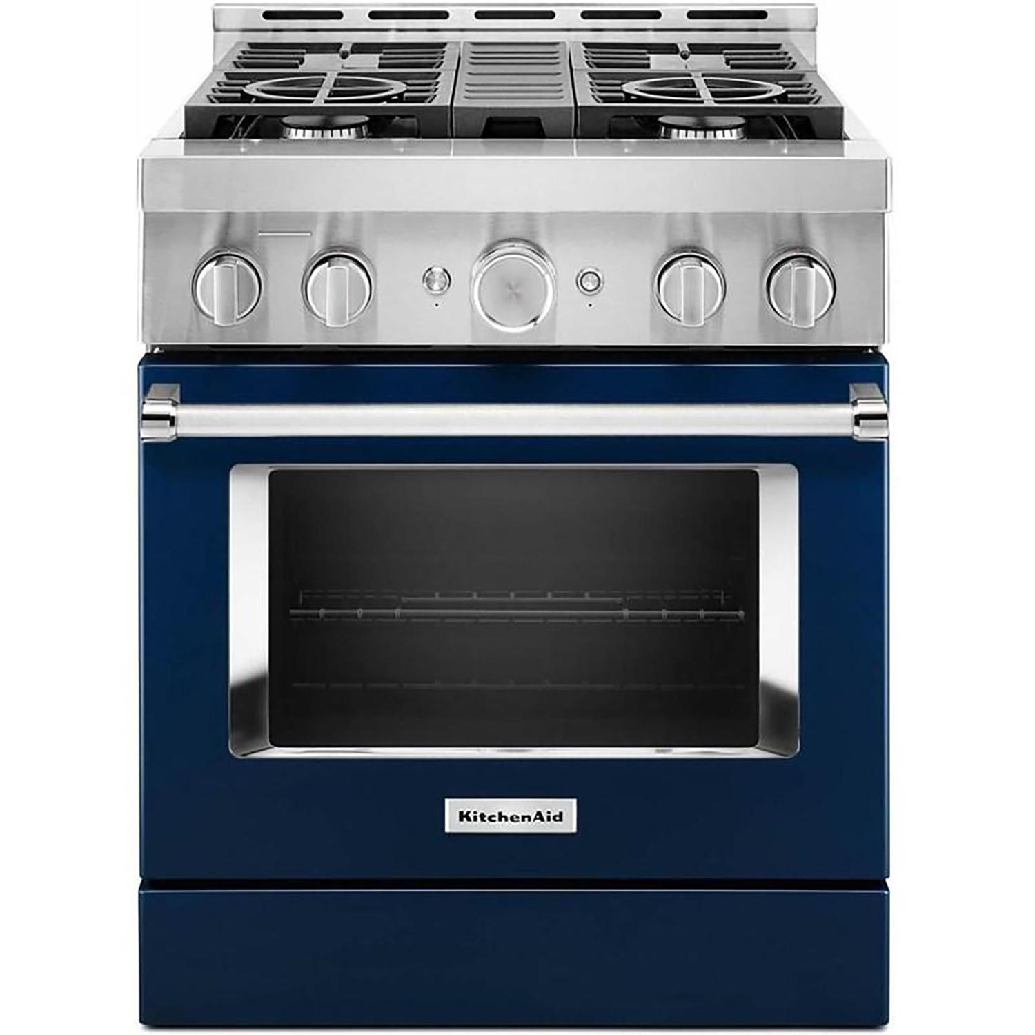 30" Gas Range with Even-Heat™ True Convection Ink Blue