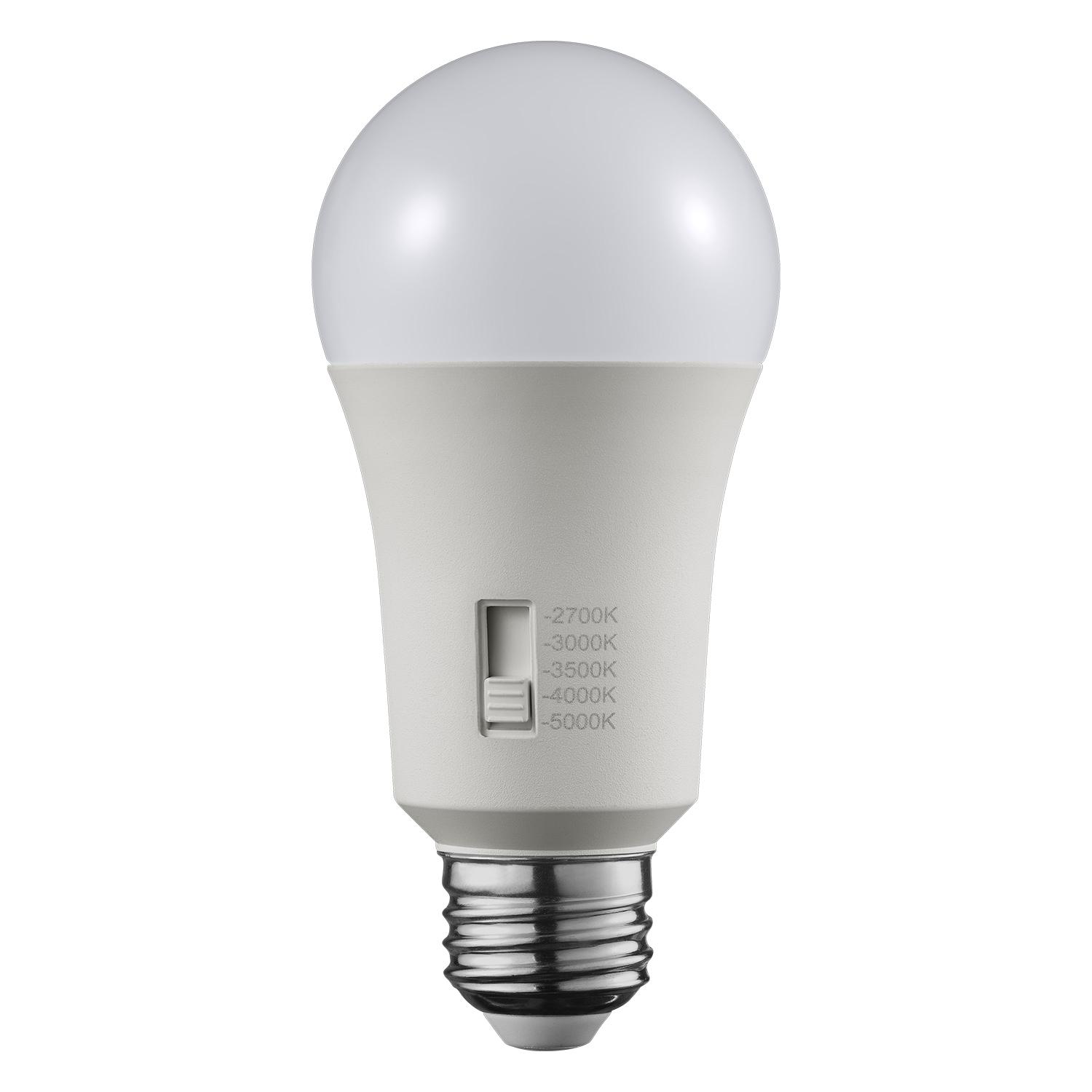 A19 9W Selectable White (2700K-5000K) LED Bulb- 2/Pack