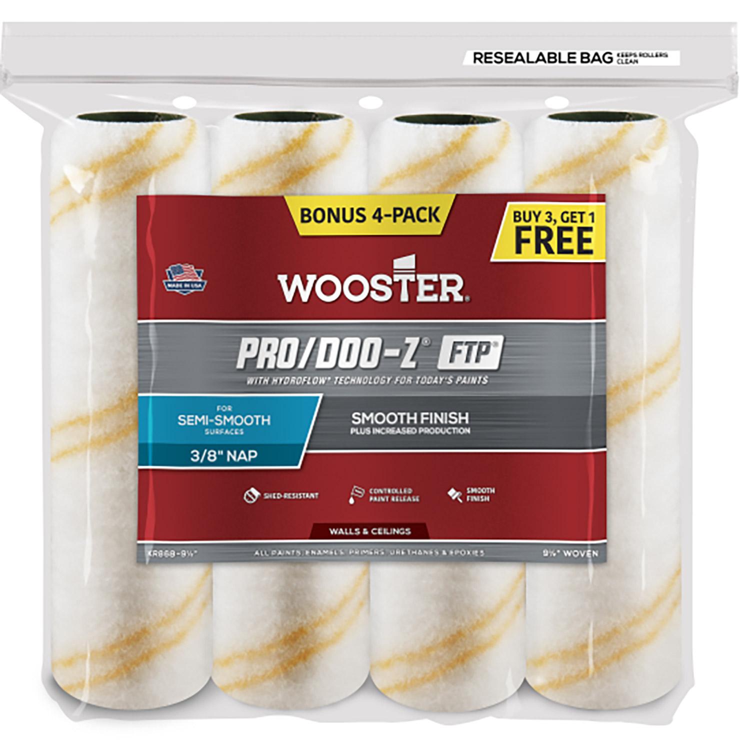 4 Piece 9.5" x 3/8" Roller Cover Value Pack