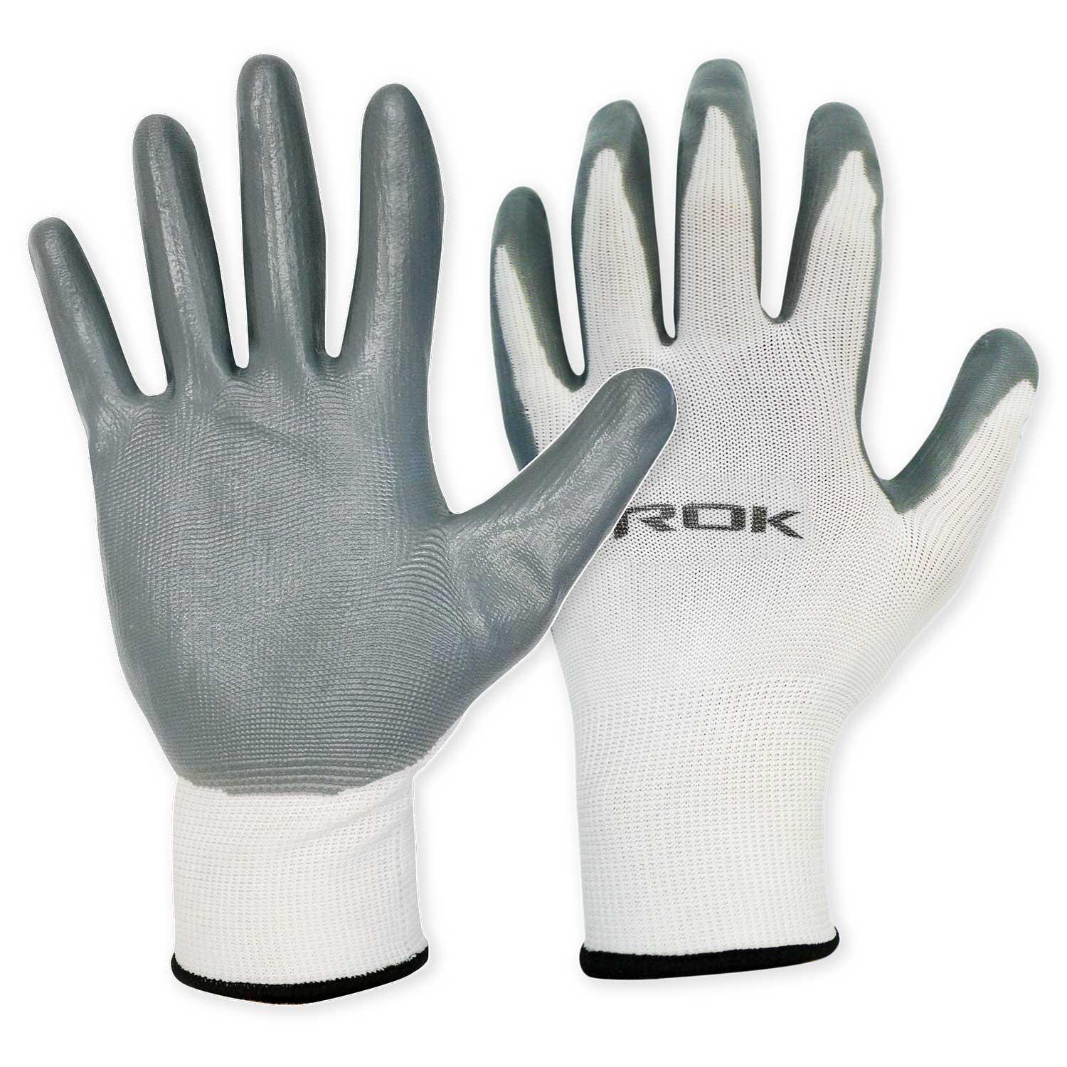Gants Enduits de Nitrile Gris/Blanc