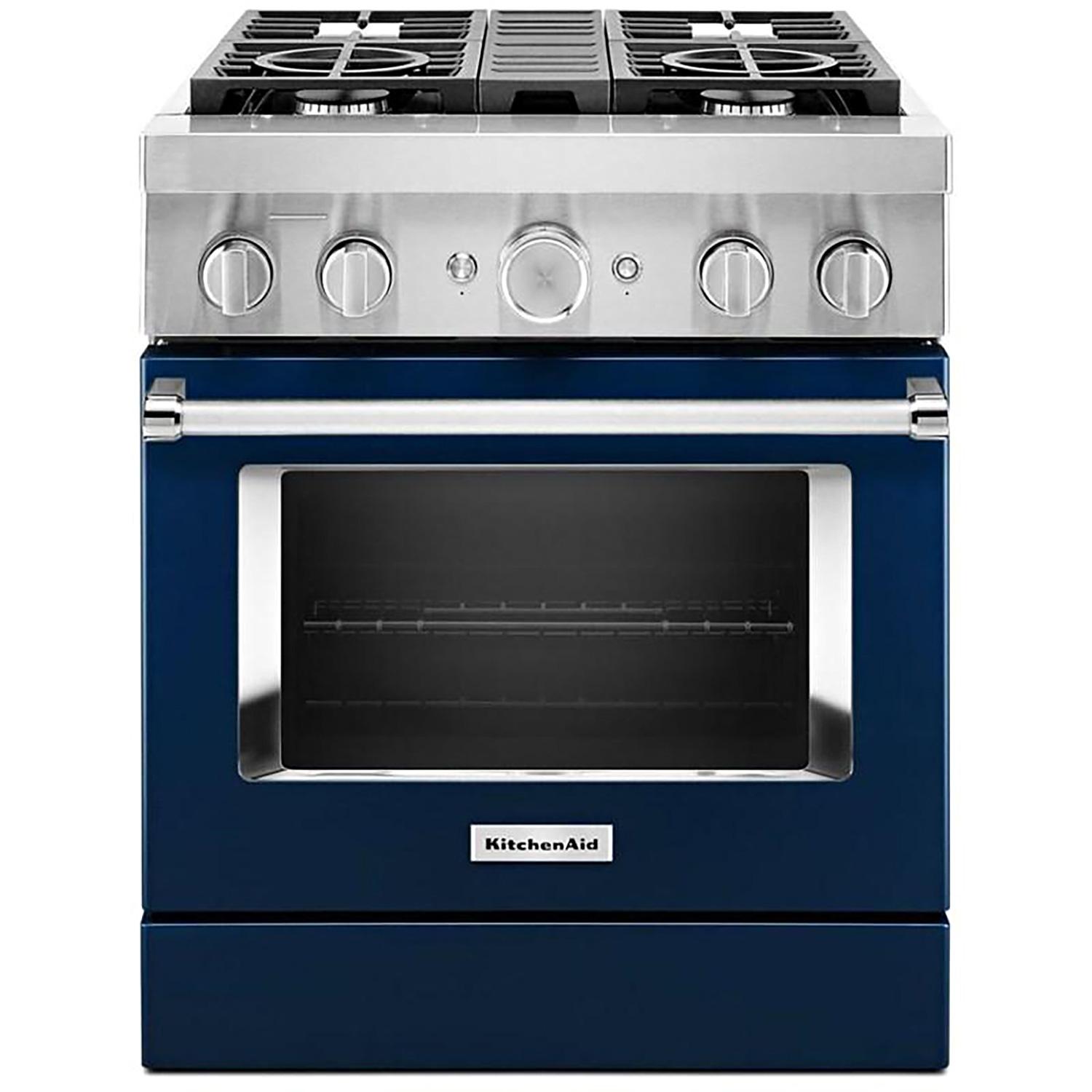 30" Dual Fuel Range w/ Even-Heat™ True Convection Ink Blue