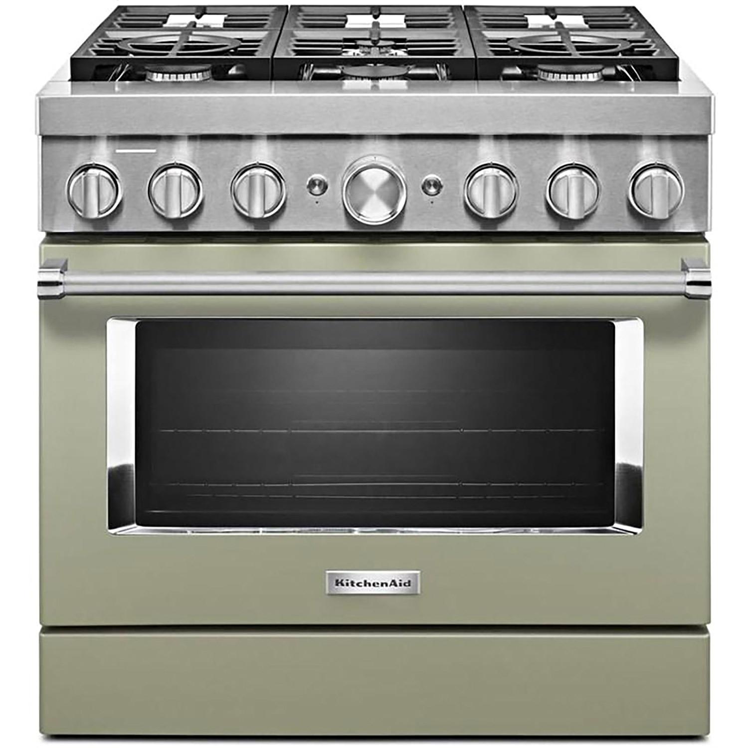 36" Dual Fuel Range with Even-Heat™ True Convection Green