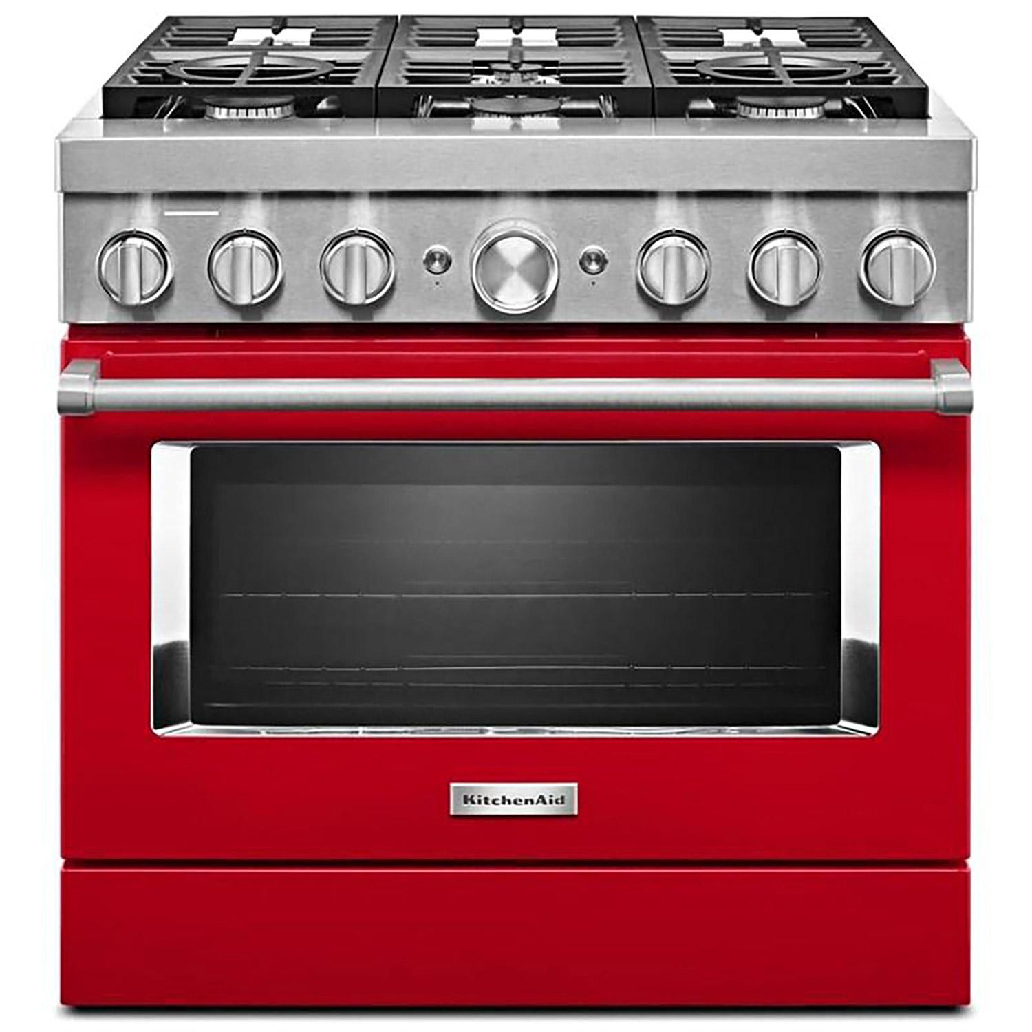 36" Dual Fuel Range with Even-Heat™ True Convection Red