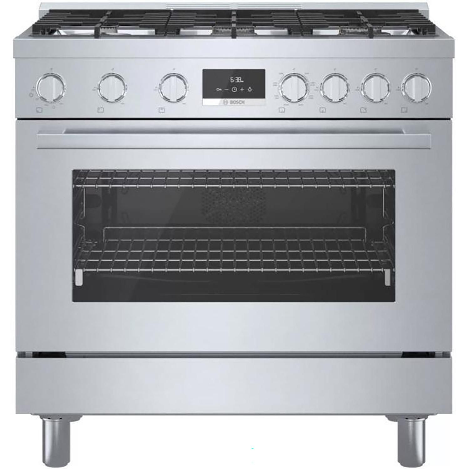 36" Dual Fuel Range w/ European Convection Tech Stainless