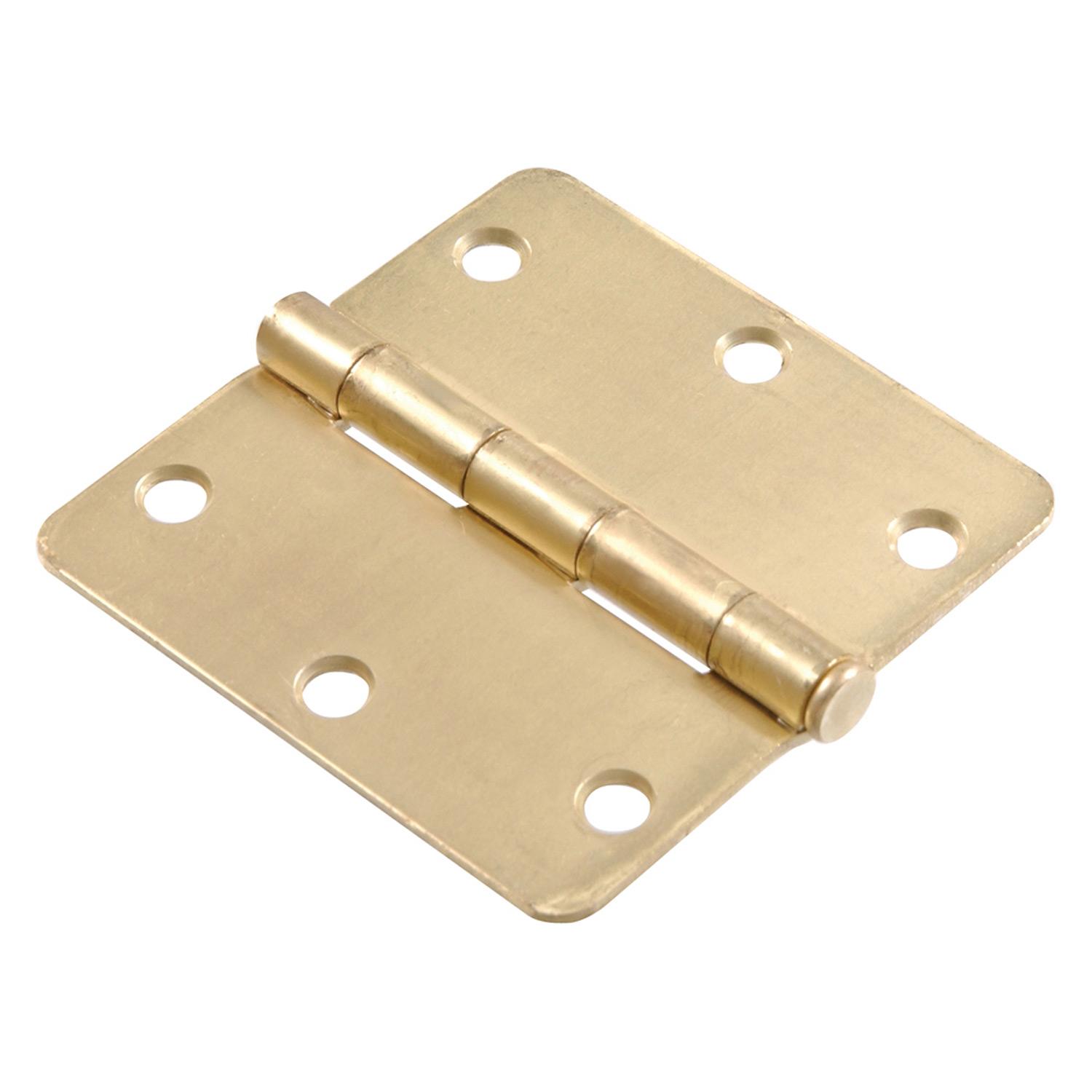 3" 1/4 Round Satin Brass Door Hinge