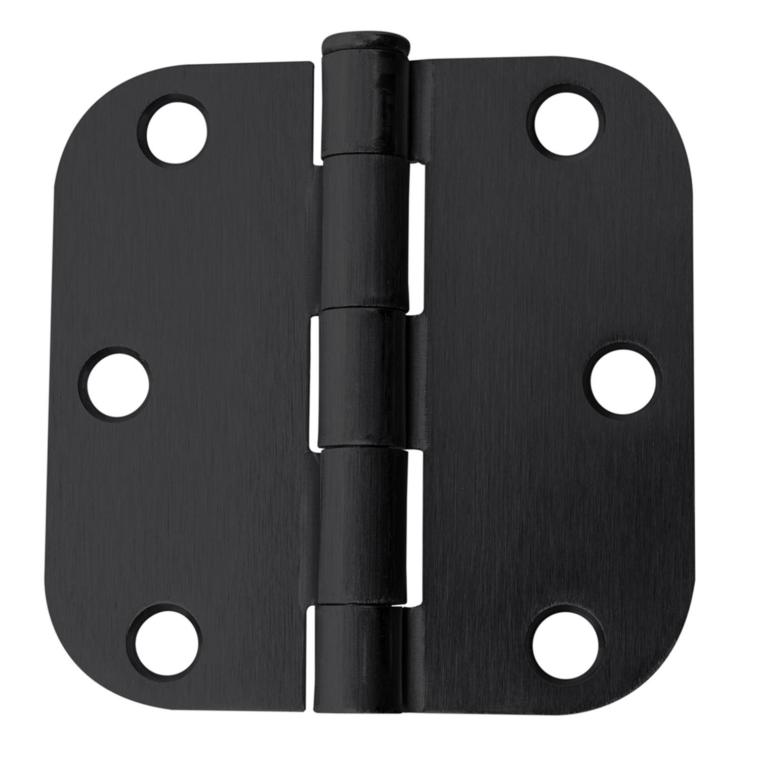 3" 5/8 Round Black Door Hinge - Contractor 12 Pack