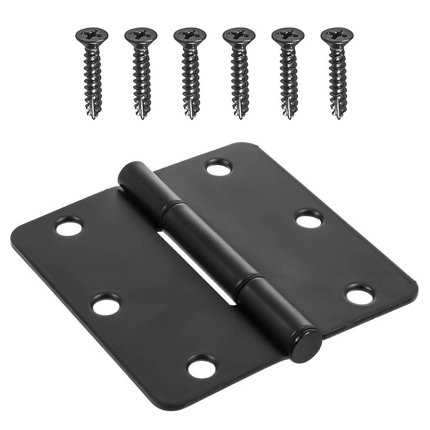 3.5" 1/4 Round Black Squeak Proof Door Hinge