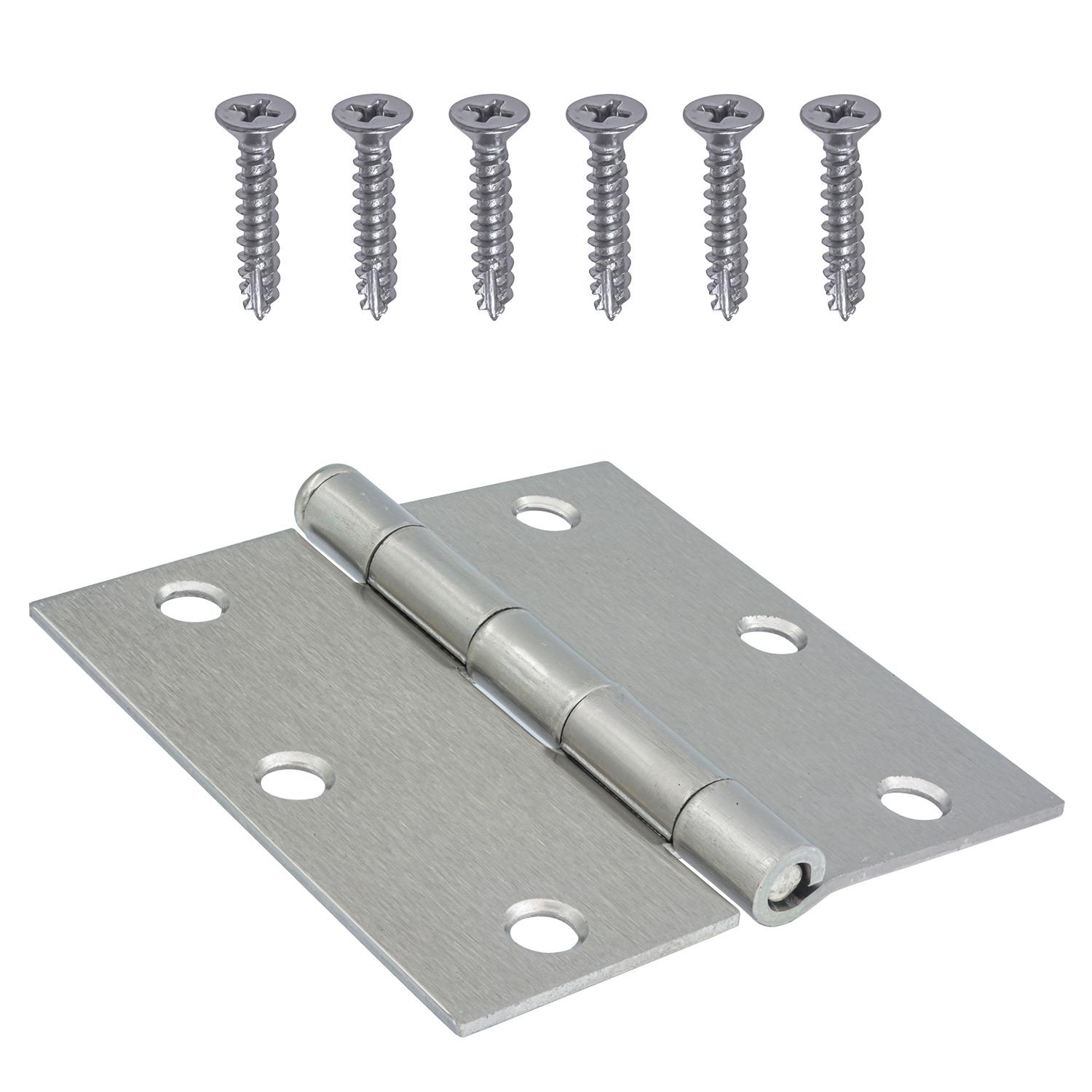 3.5" Square Satin Nickel Door Hinge