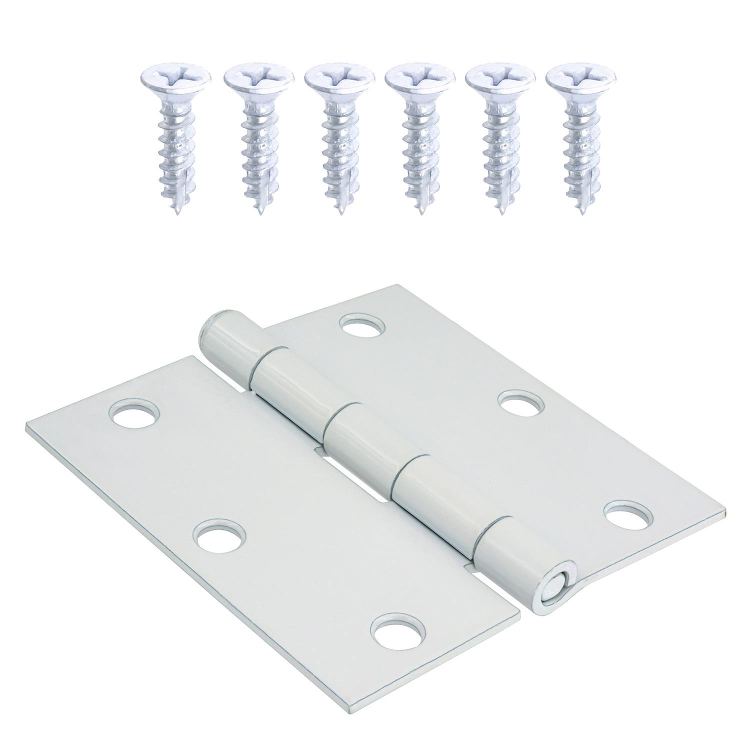 3.5" Square White Door Hinge