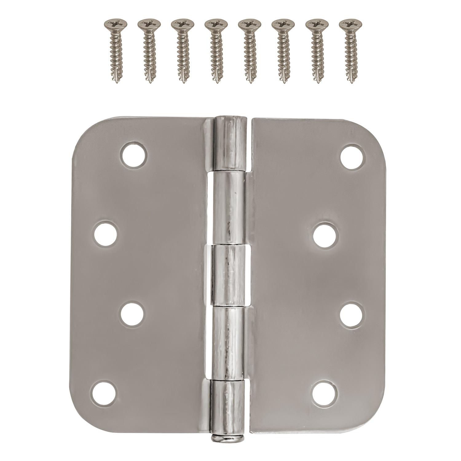 4" 5/8 Round Satin Nickel Door Hinge