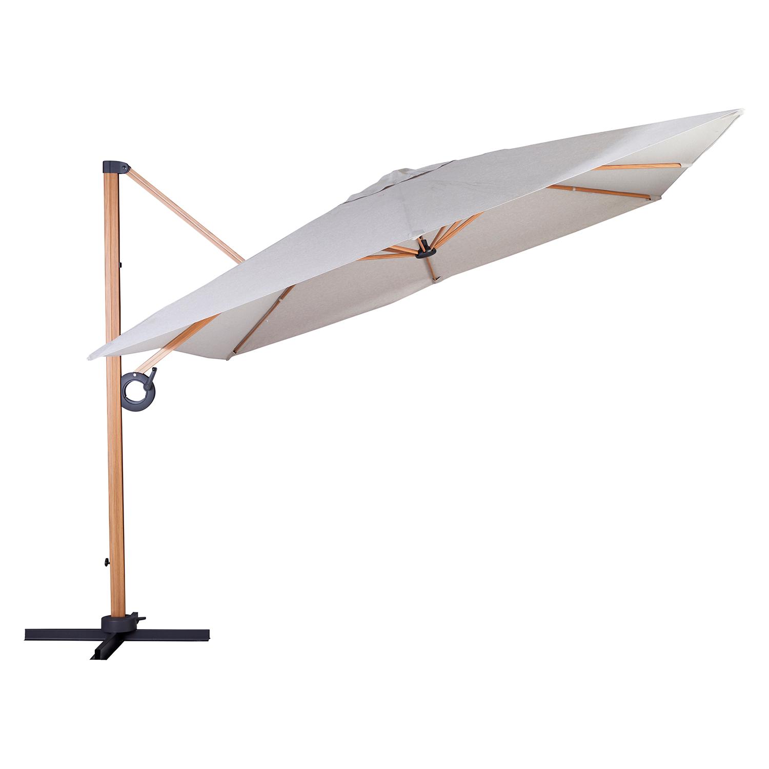 Off-Set Umbrella Wood Look 10' - Beige