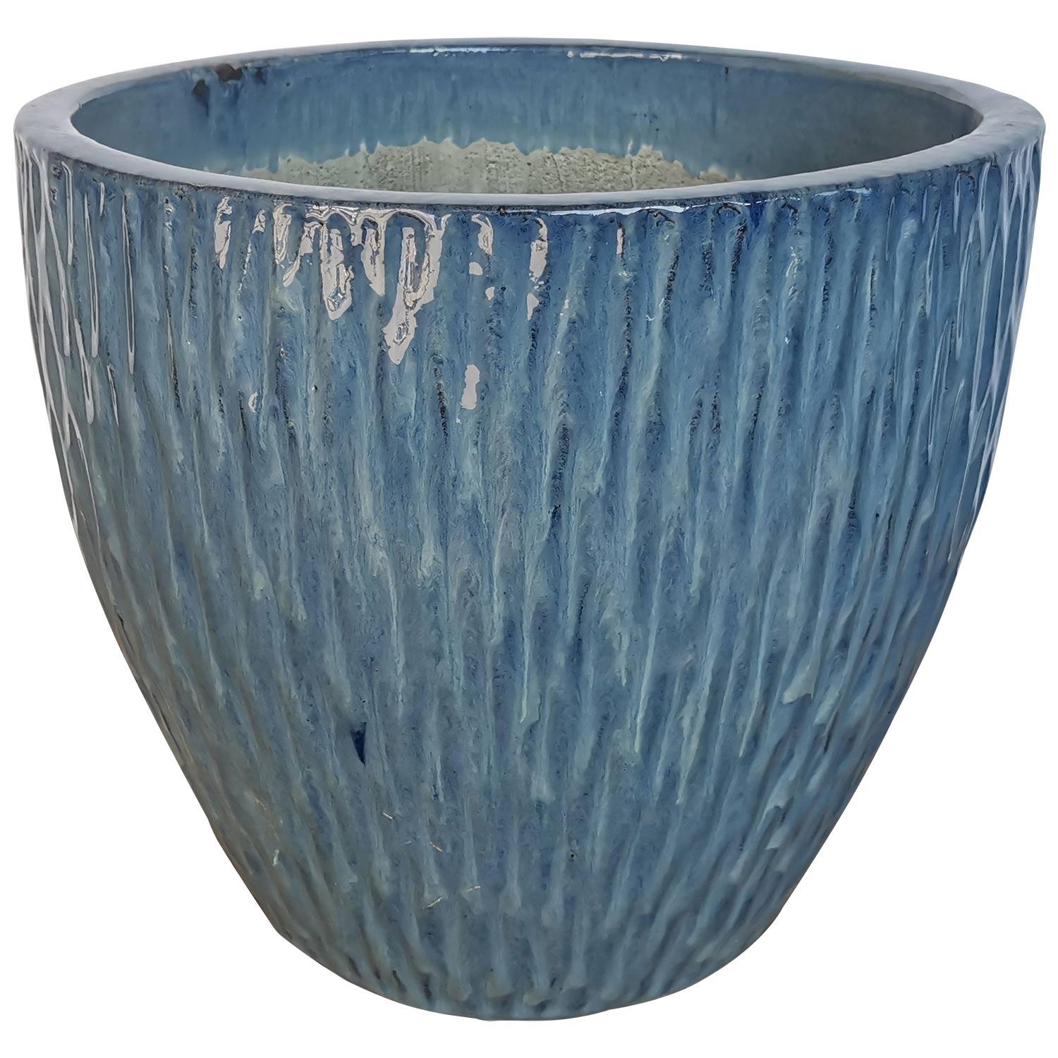 Glazed Ceramic Pot- Assorted Colors 7"

