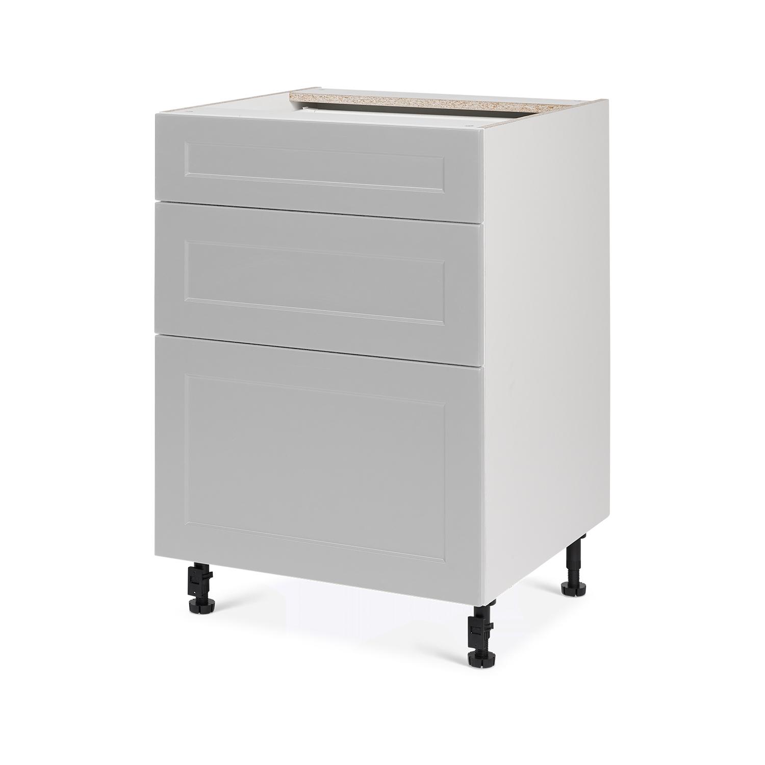 Base 3 Drawers Cabinet Shaker Light Grey 24(6/9/15)
