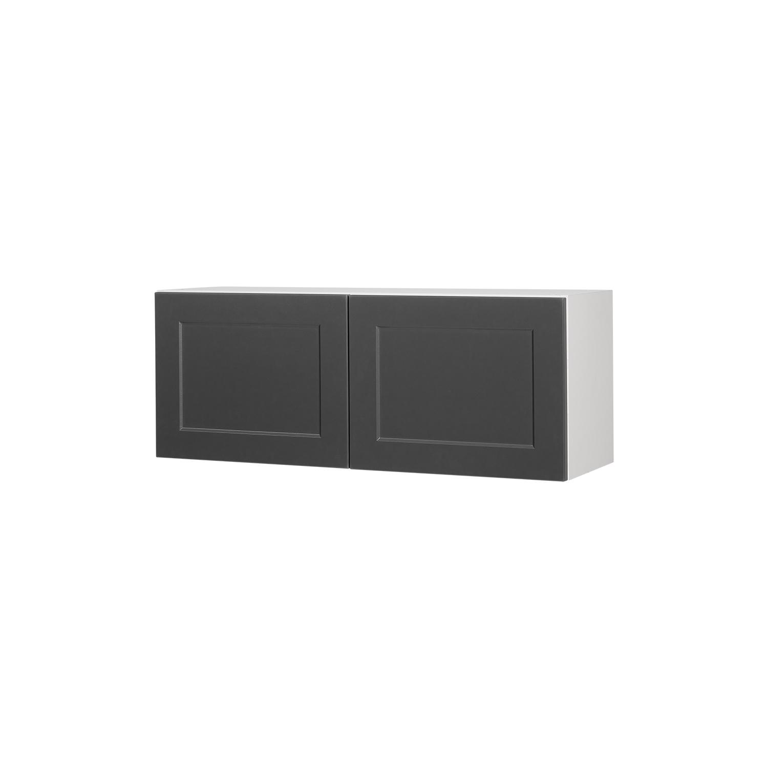 Wall Refrigerator Cabinet 36x14 Shaker Moonlight Grey