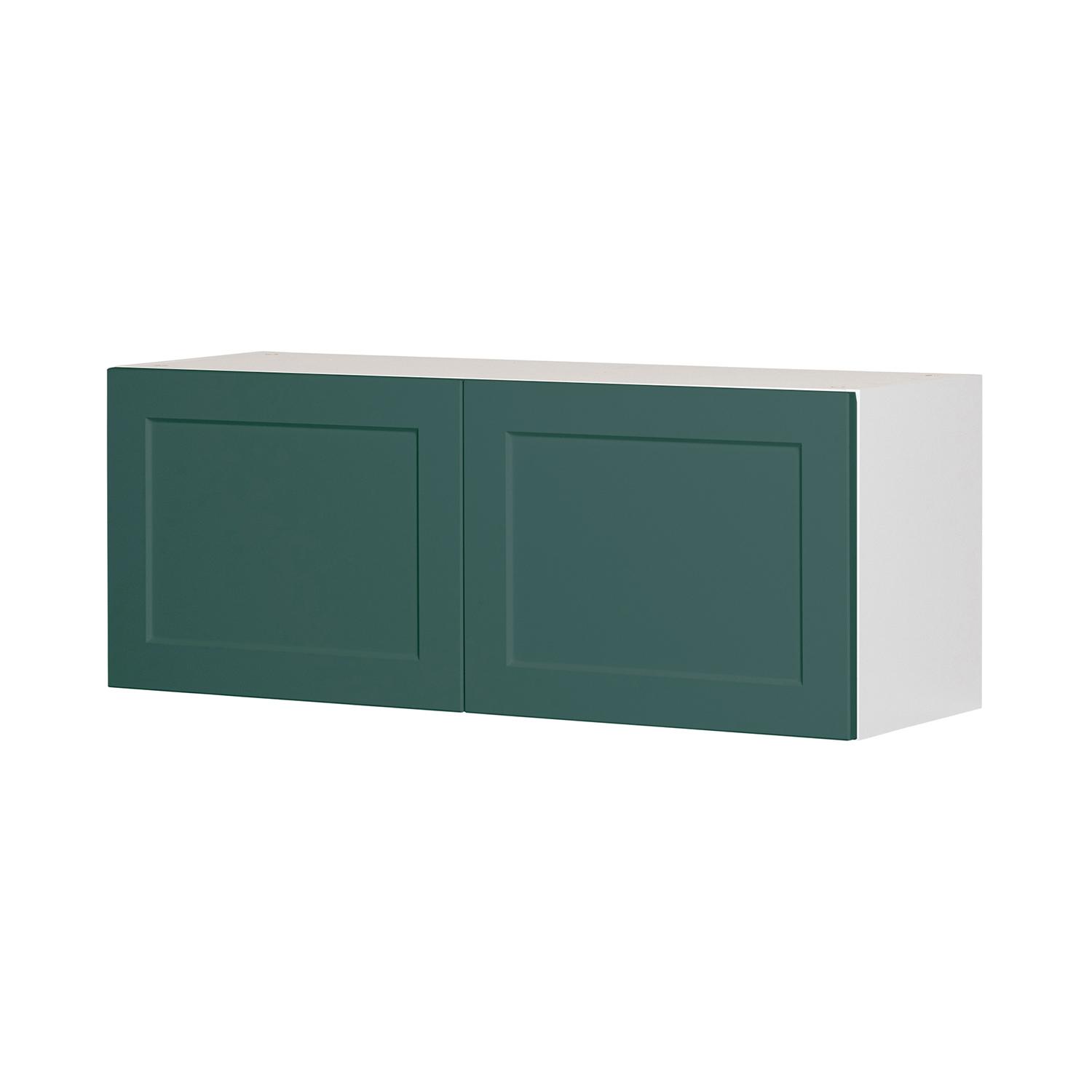 Wall Refrigerator Cabinet 36x14 Shaker Dark Green Luminia