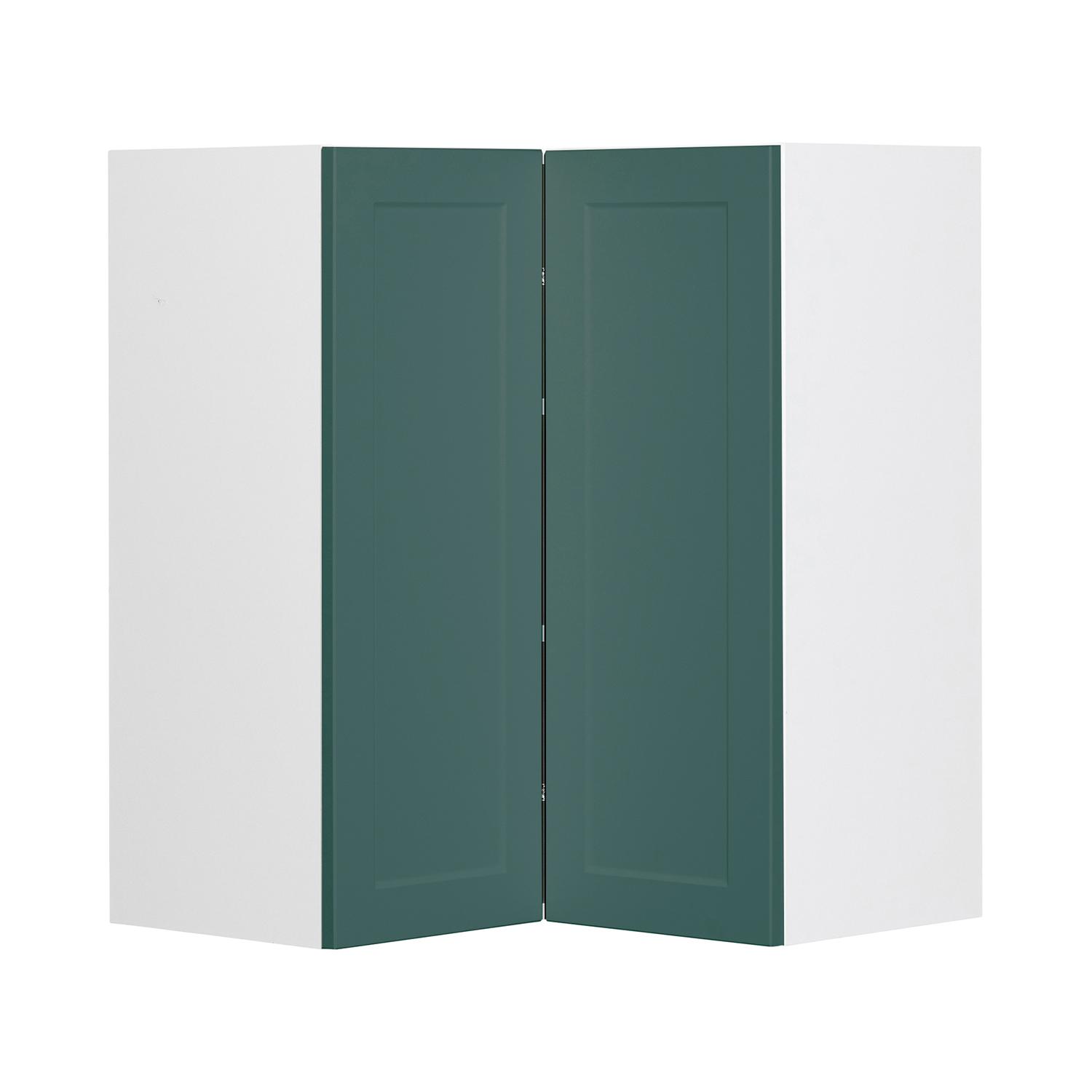 Wall Corner Cabinet 24x24 Shaker Dark Green Luminia